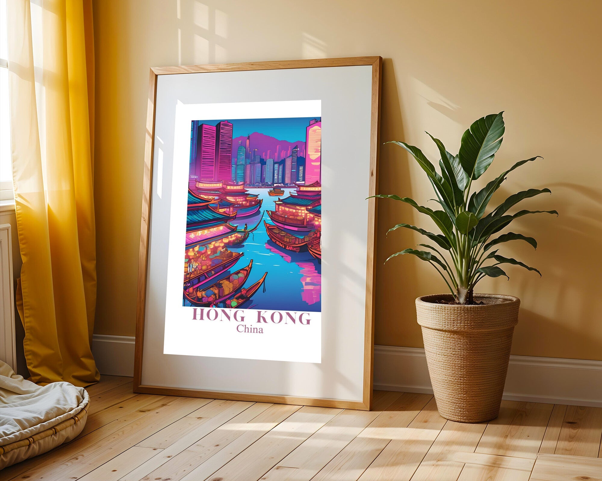 Postal de Hong Kong | Cuadro decorativo de Monkey Canvas