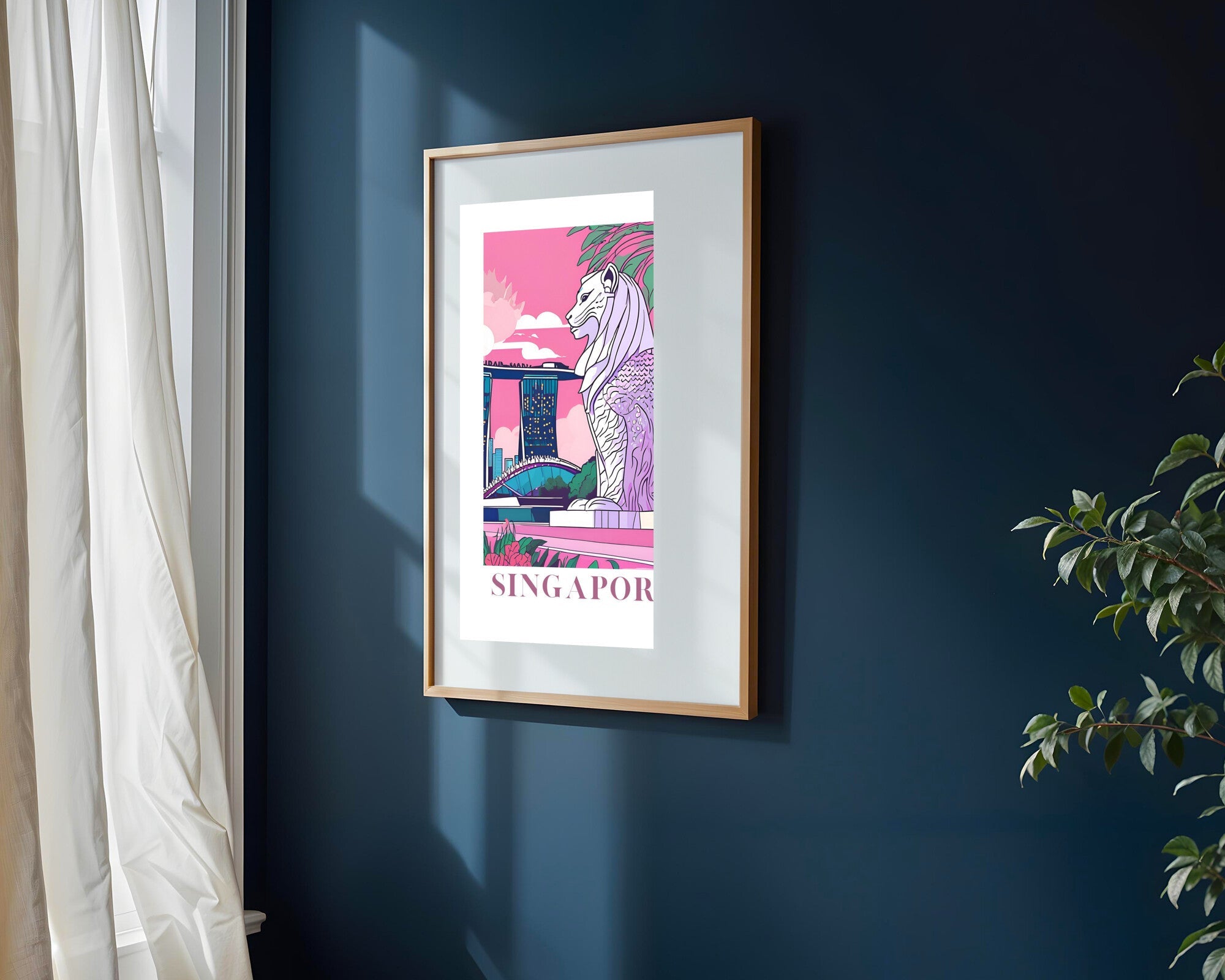 Postal de Singapur | Cuadro decorativo de Monkey Canvas