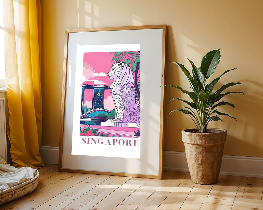 Postal de Singapur | Cuadro decorativo de Monkey Canvas