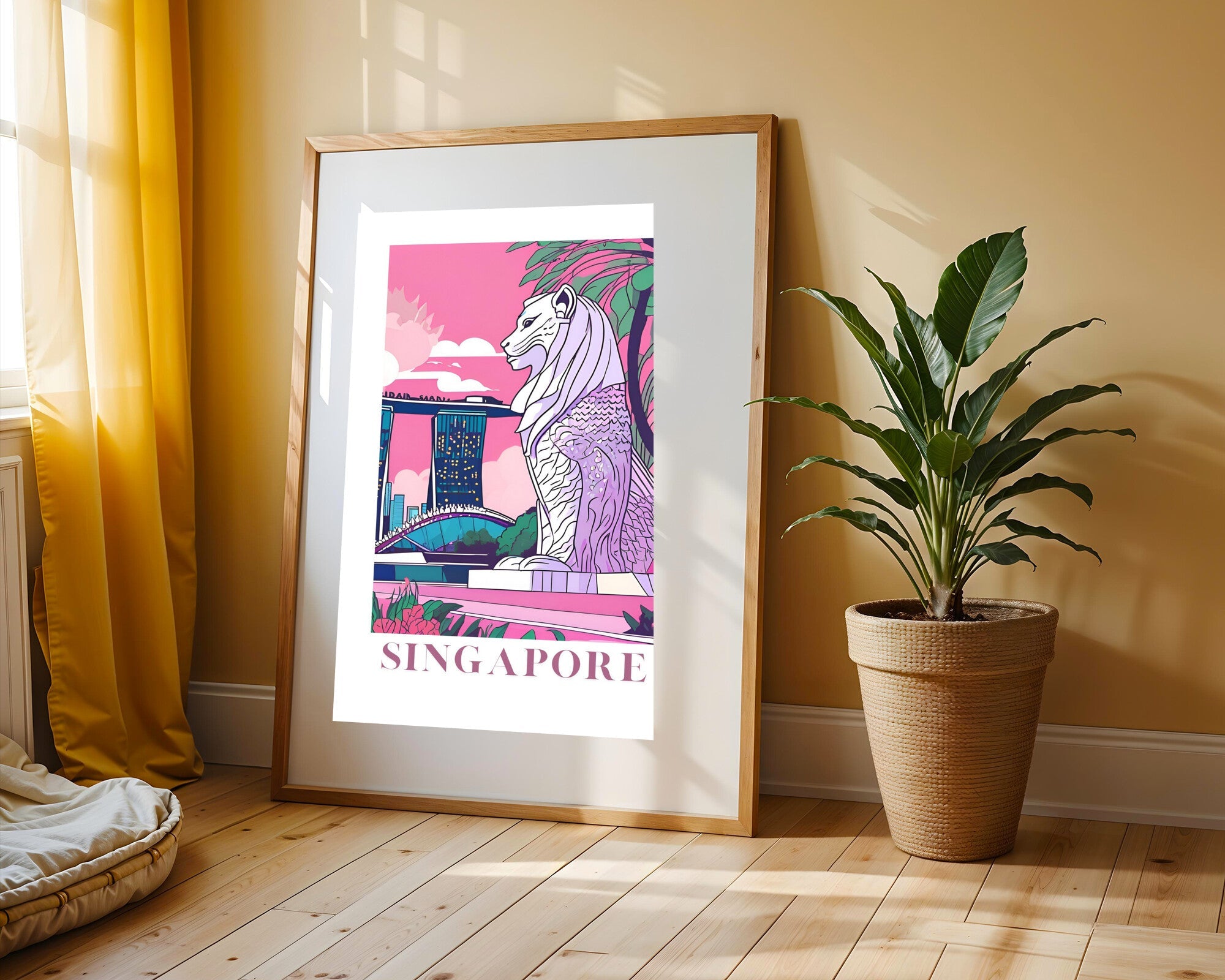 Postal de Singapur | Cuadro decorativo de Monkey Canvas