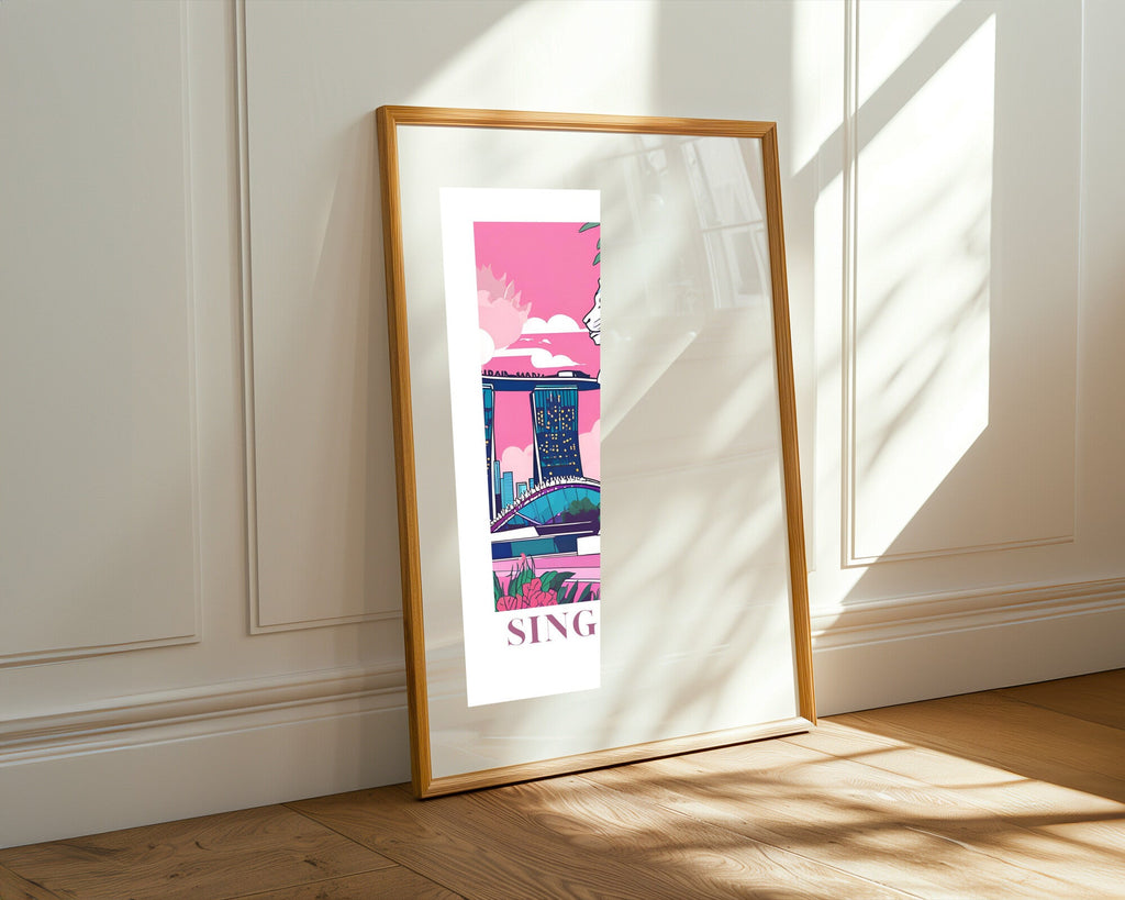 Postal de Singapur | Cuadro decorativo de Monkey Canvas