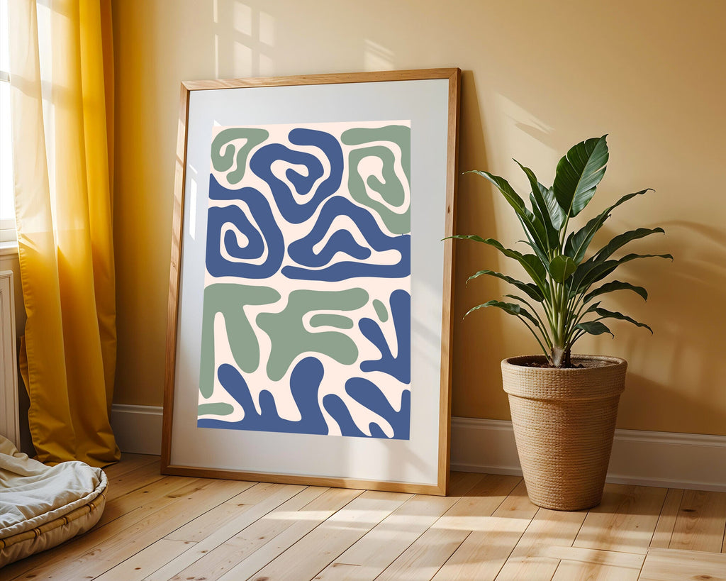 Laberinto Azul Orgánico | Cuadro decorativo de Monkey Canvas