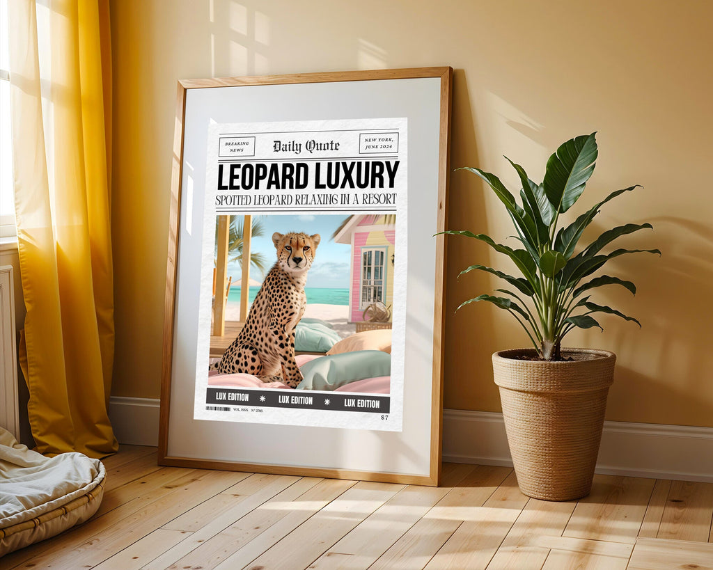 Leopardo de Vacaciones | Cuadro decorativo de Monkey Canvas