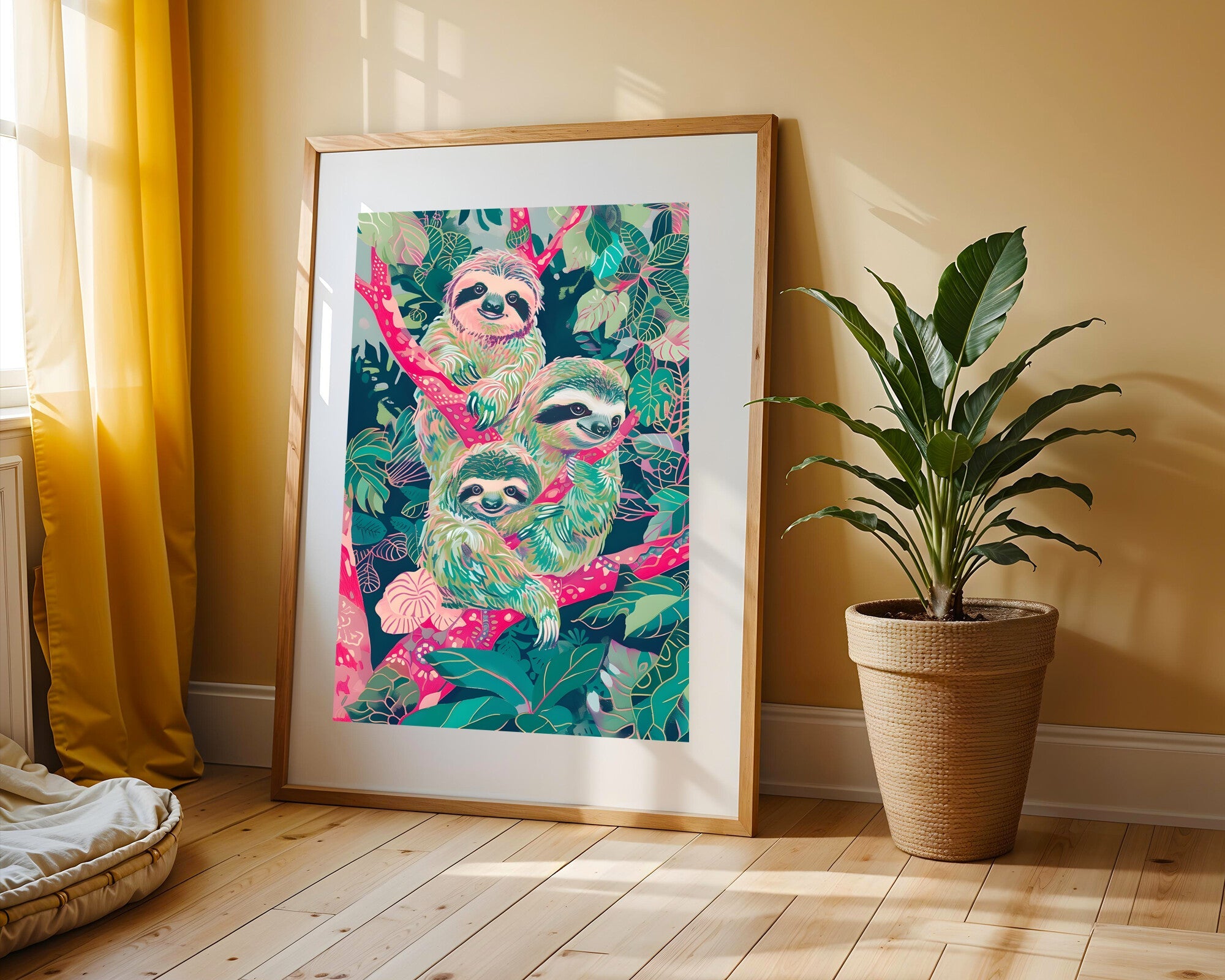 Familia de Perezosos | Cuadro decorativo de Monkey Canvas