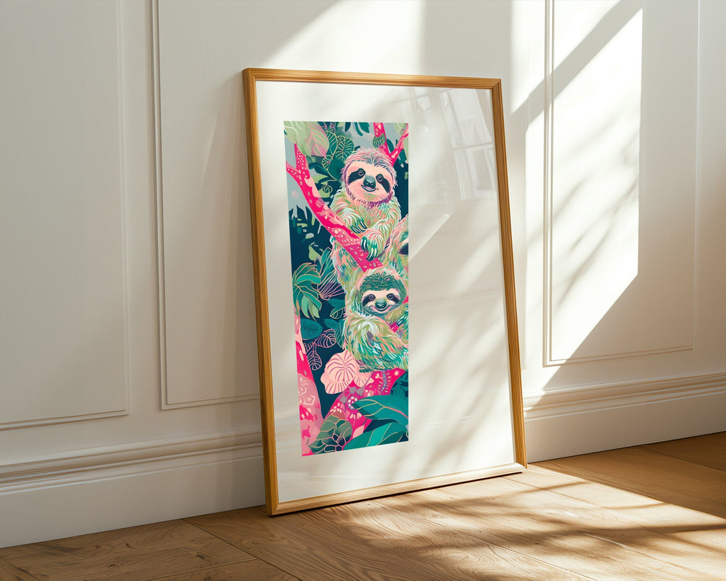 Familia de Perezosos | Cuadro decorativo de Monkey Canvas