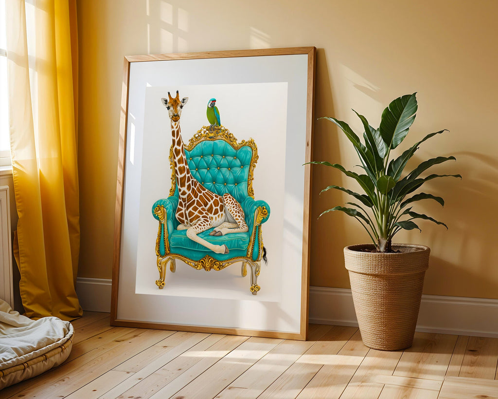 Jirafa en el Trono | Cuadro decorativo de Monkey Canvas