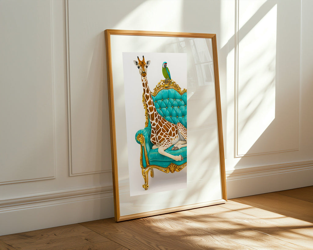 Jirafa en el Trono | Cuadro decorativo de Monkey Canvas