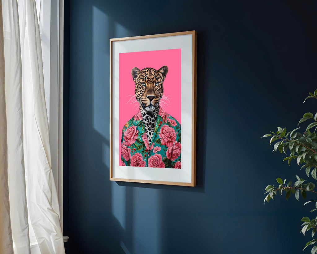 Leopardo de Gala Floral | Cuadro decorativo de Monkey Canvas