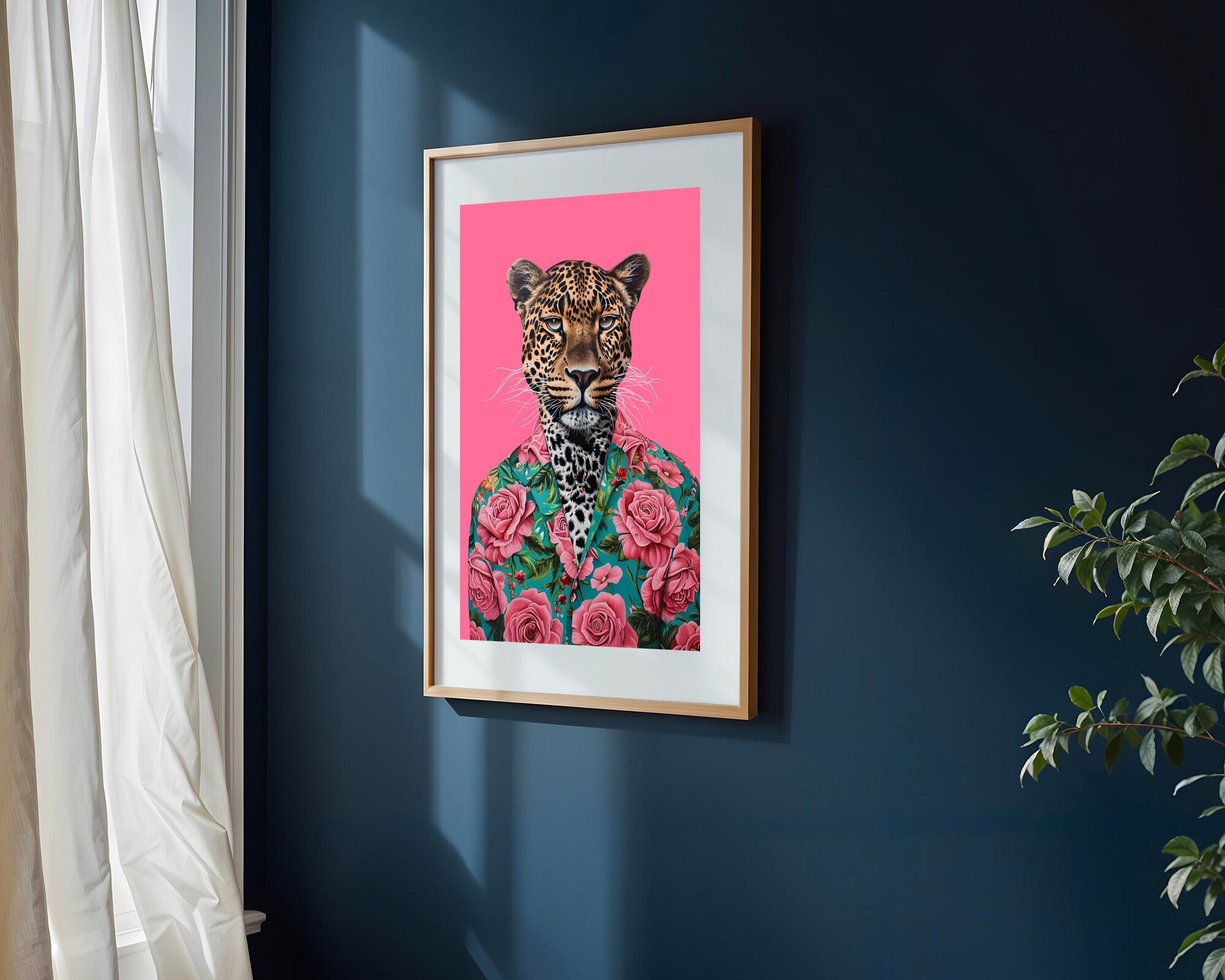 Leopardo de Gala Floral | Cuadro decorativo de Monkey Canvas