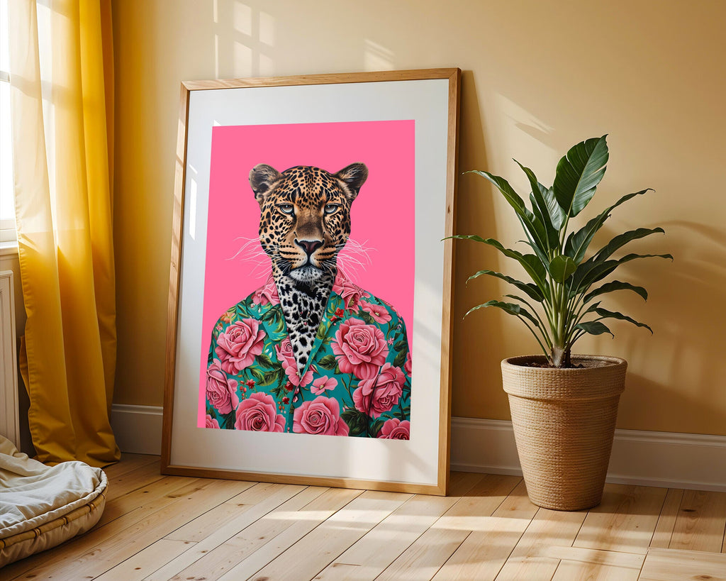 Leopardo de Gala Floral | Cuadro decorativo de Monkey Canvas