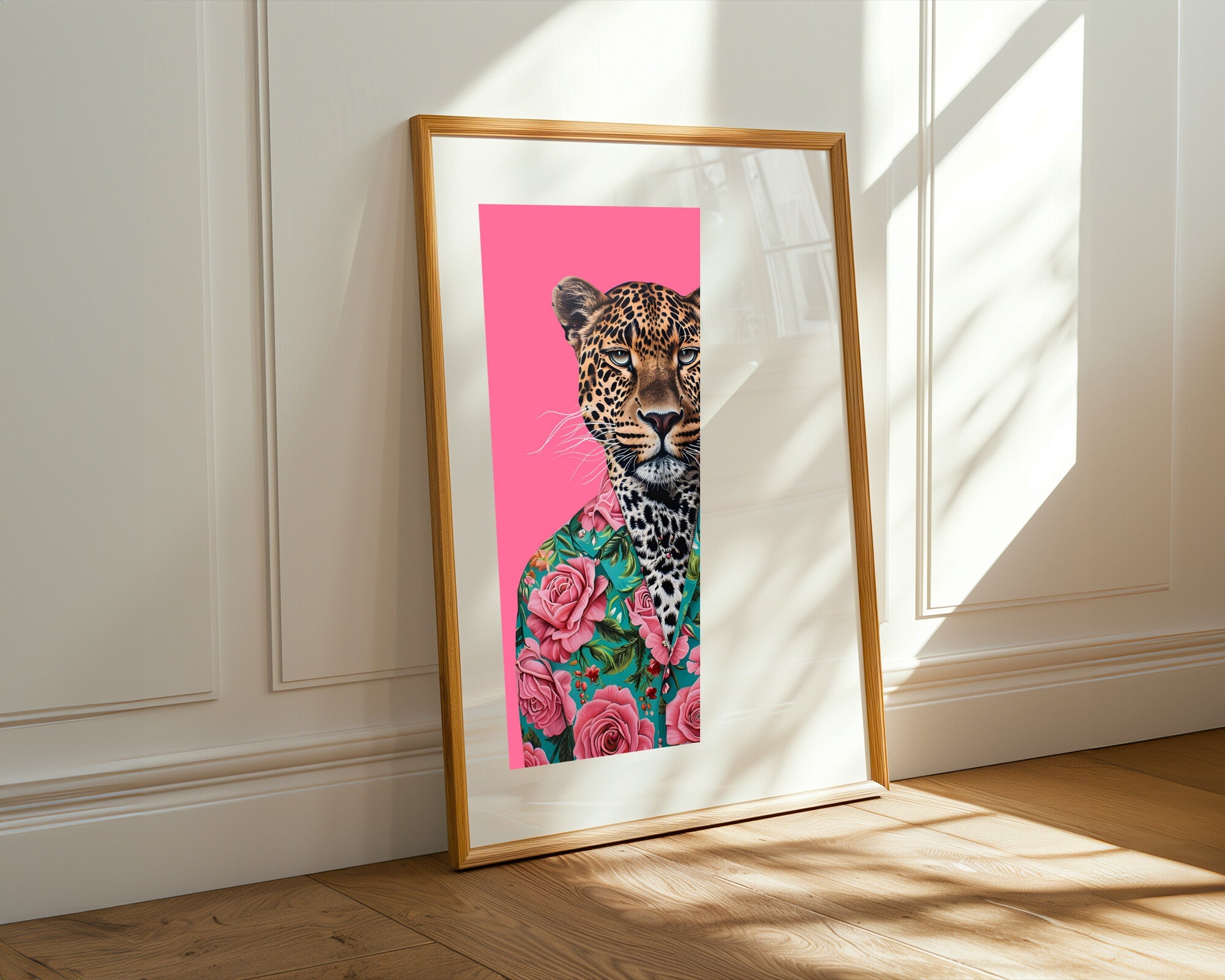 Leopardo de Gala Floral | Cuadro decorativo de Monkey Canvas