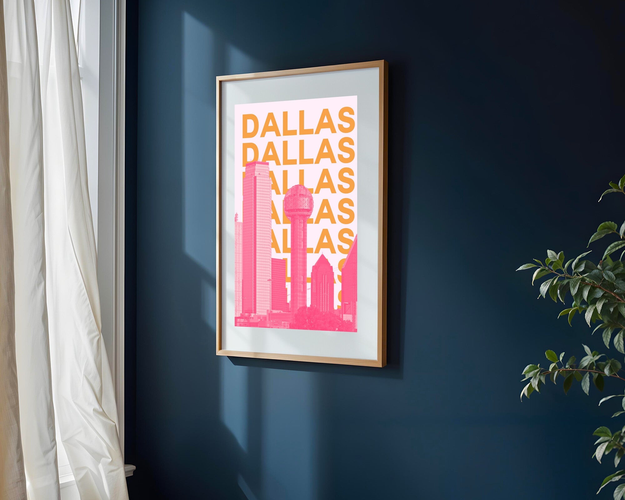 Skyline Tipografico de Dallas | Cuadro decorativo de Monkey Canvas