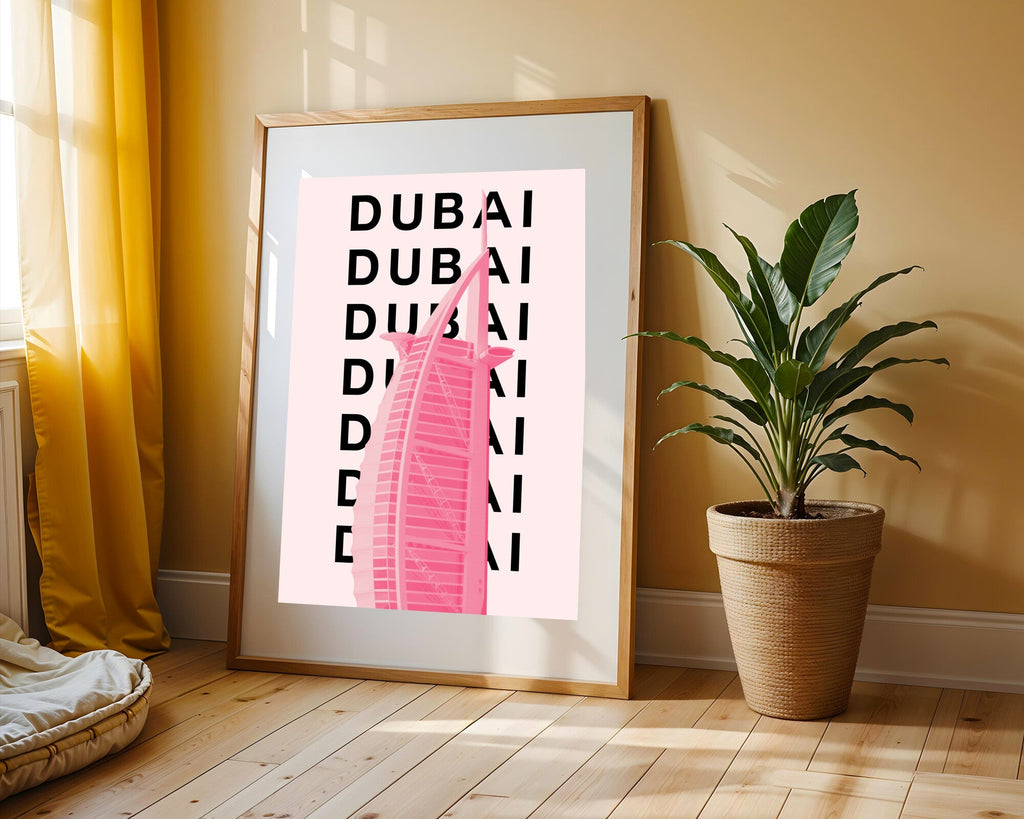 Burj Al Arab Rosa | Cuadro decorativo de Monkey Canvas