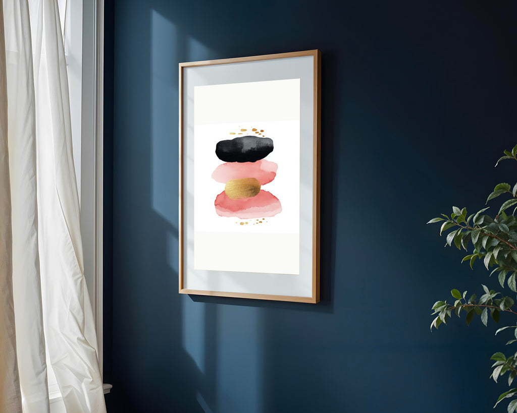 Equilibrio Coral y Oro | Tríptico decorativo de Monkey Canvas
