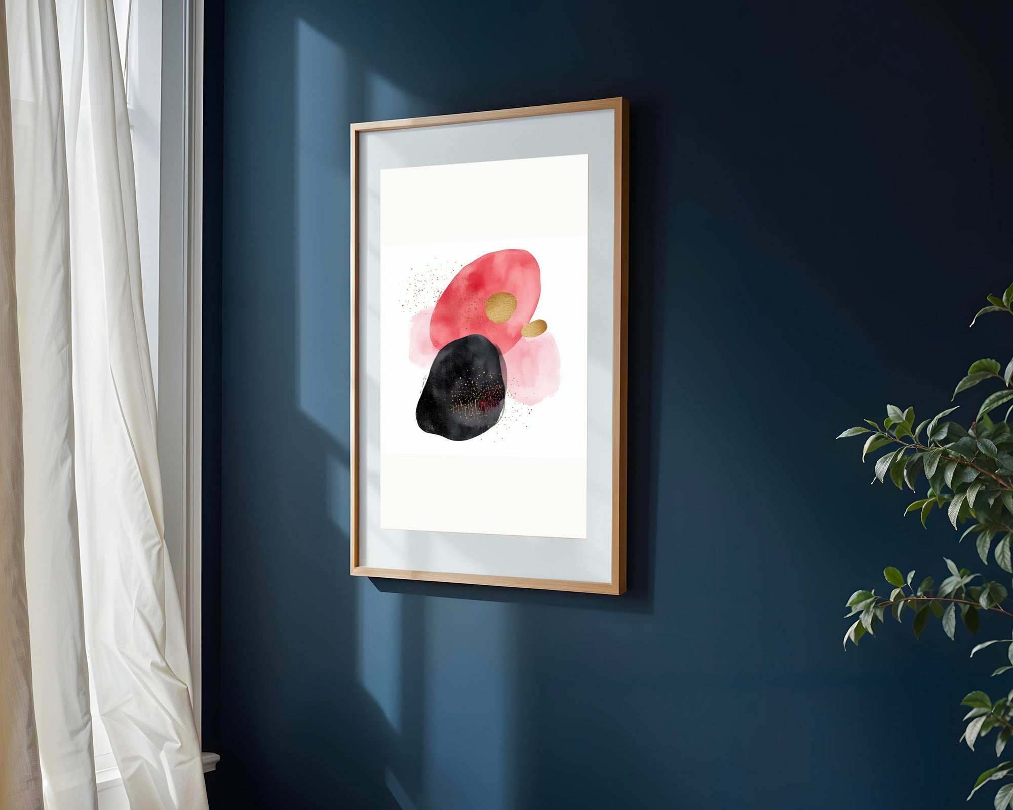 Equilibrio Coral y Oro | Tríptico decorativo de Monkey Canvas