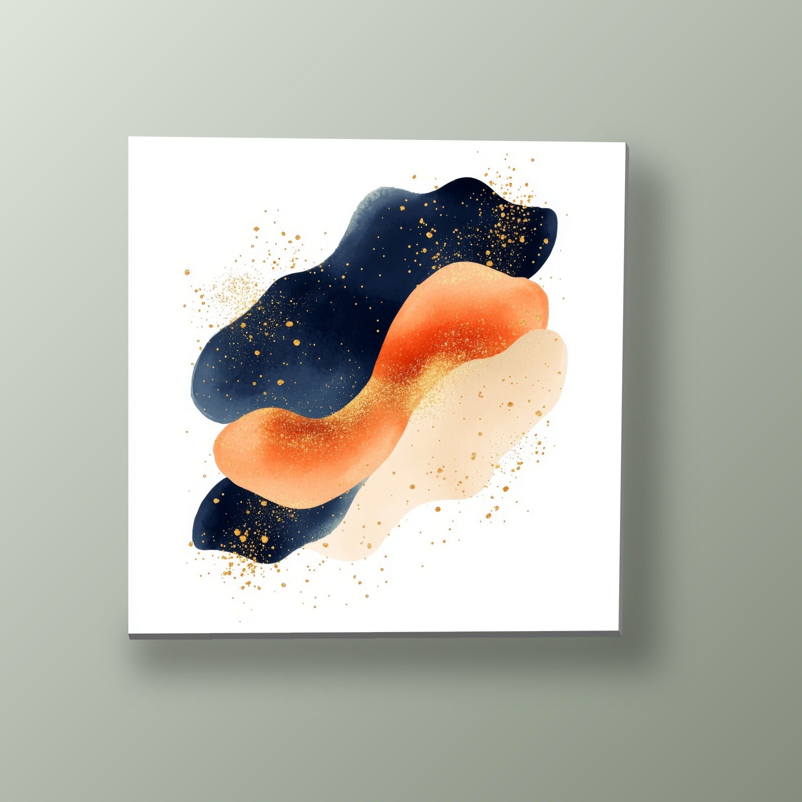 Contraste Añil y Terracota | Tríptico decorativo de Monkey Canvas