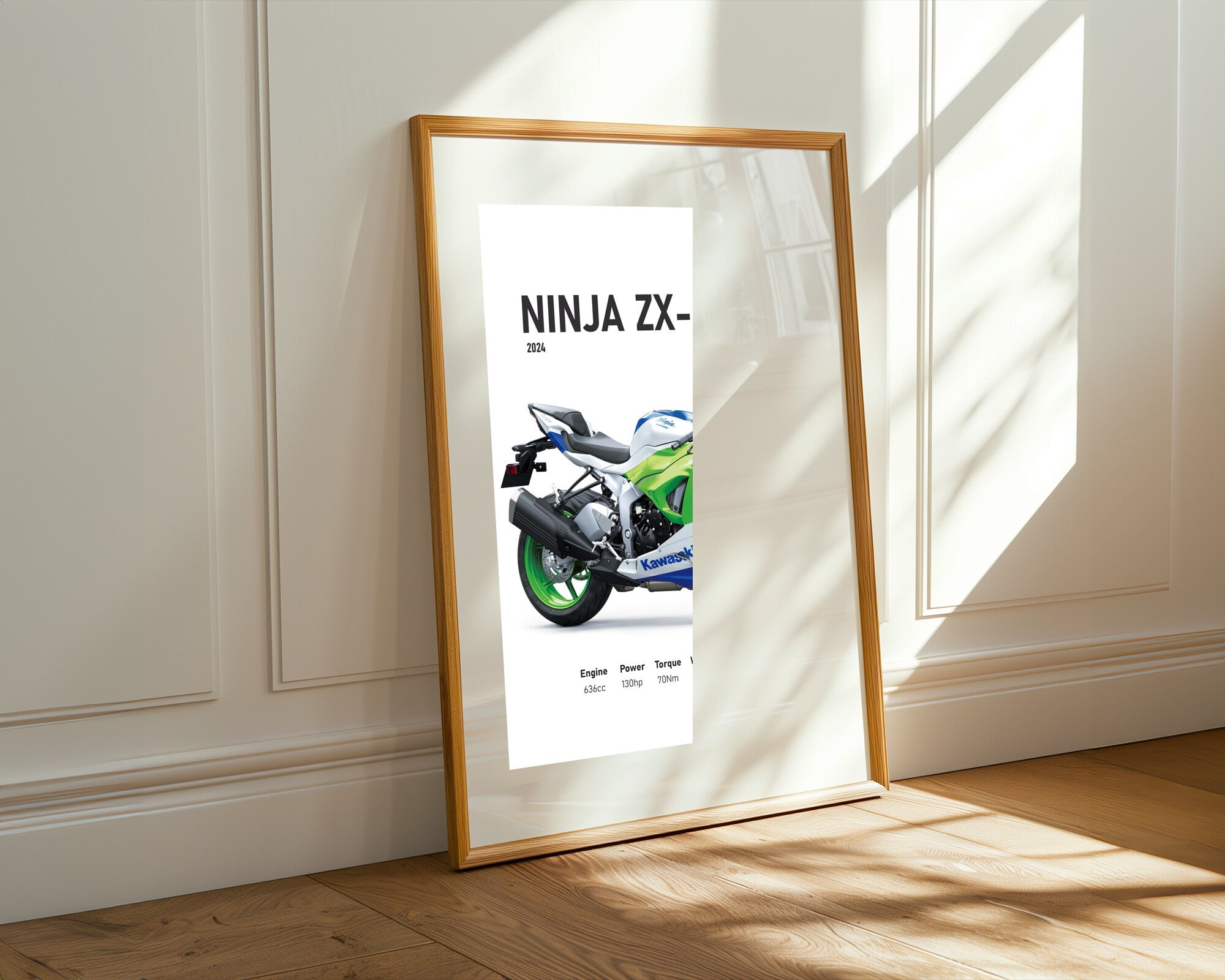Ninja ZX-6R Racing Azul | Cuadro decorativo de Monkey Canvas