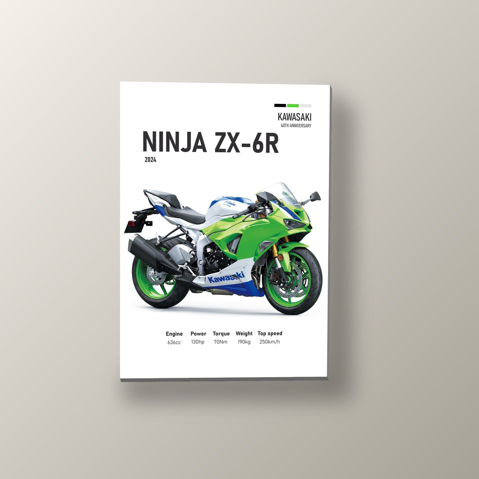 Ninja ZX-6R Racing Azul | Cuadro decorativo de Monkey Canvas