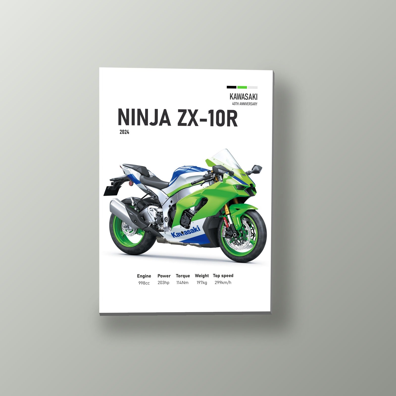 Ninja ZX-10R Superbike Verde | Cuadro decorativo de Monkey Canvas