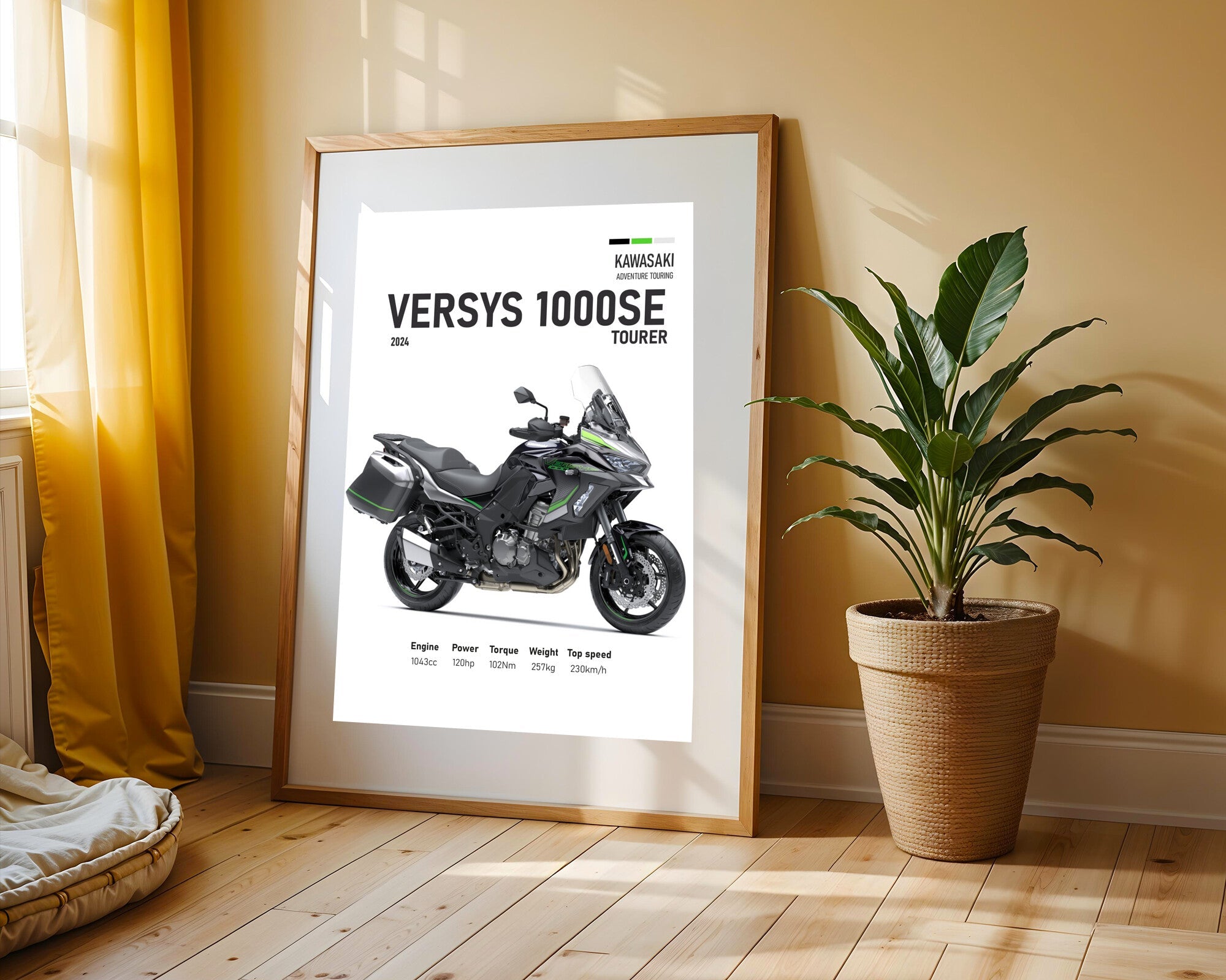 Versys 1000SE Viajera Verde | Cuadro decorativo de Monkey Canvas