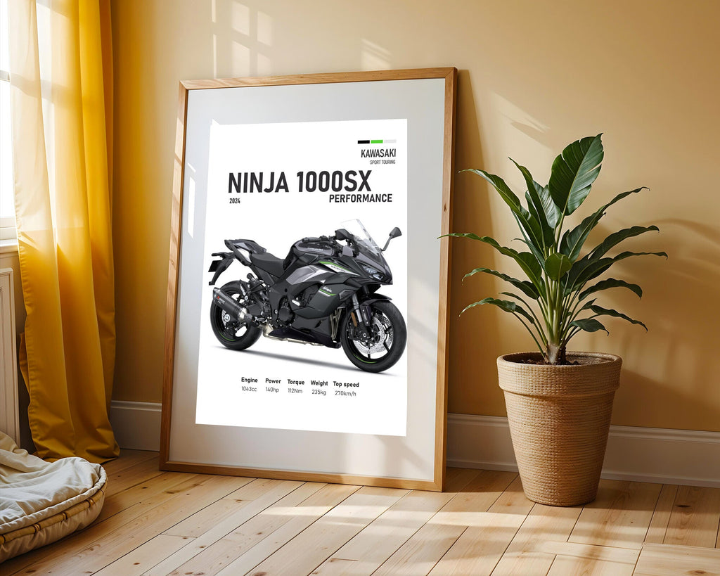 Ninja 1000SX Plateada | Cuadro decorativo de Monkey Canvas
