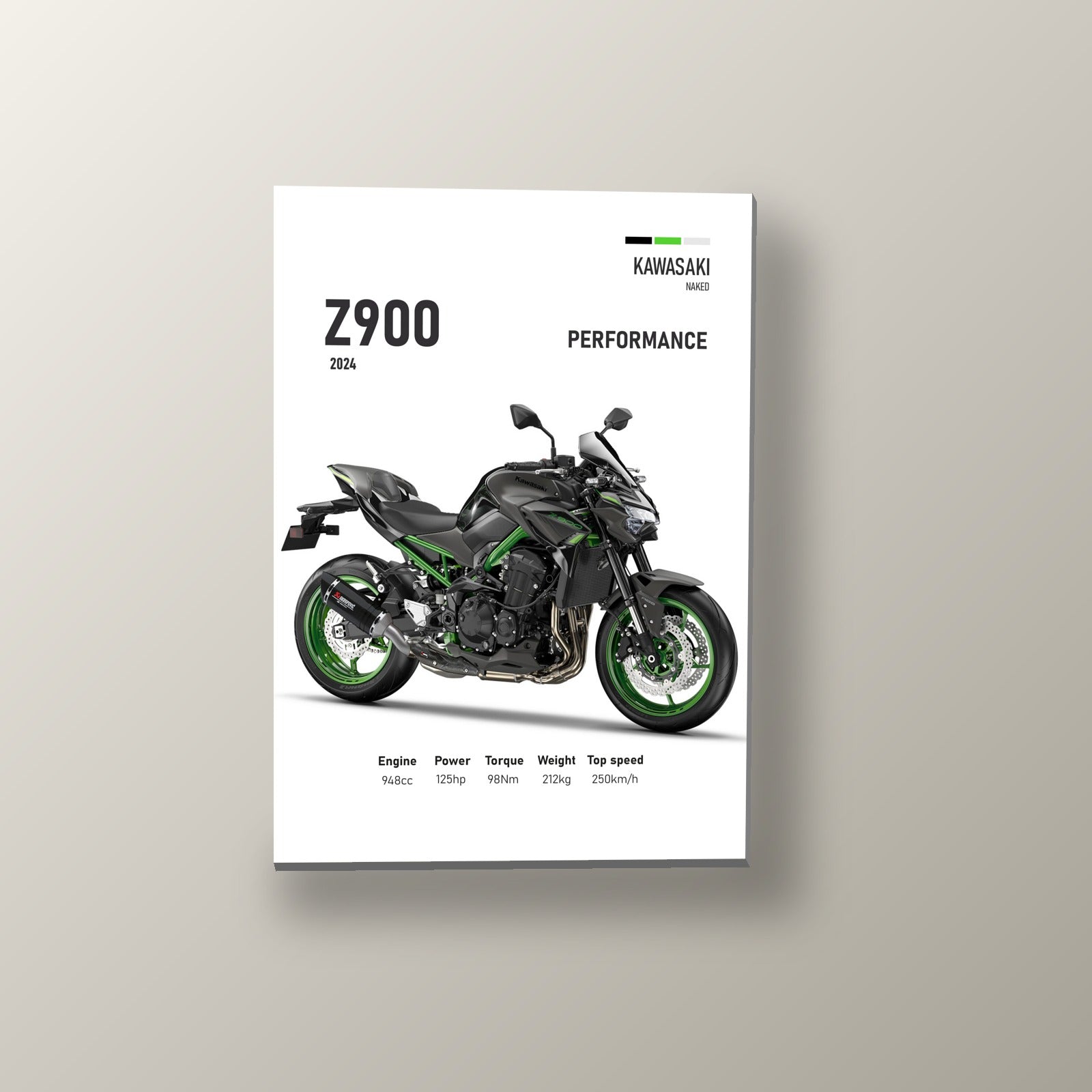 Z900 Performance Gris | Cuadro decorativo de Monkey Canvas