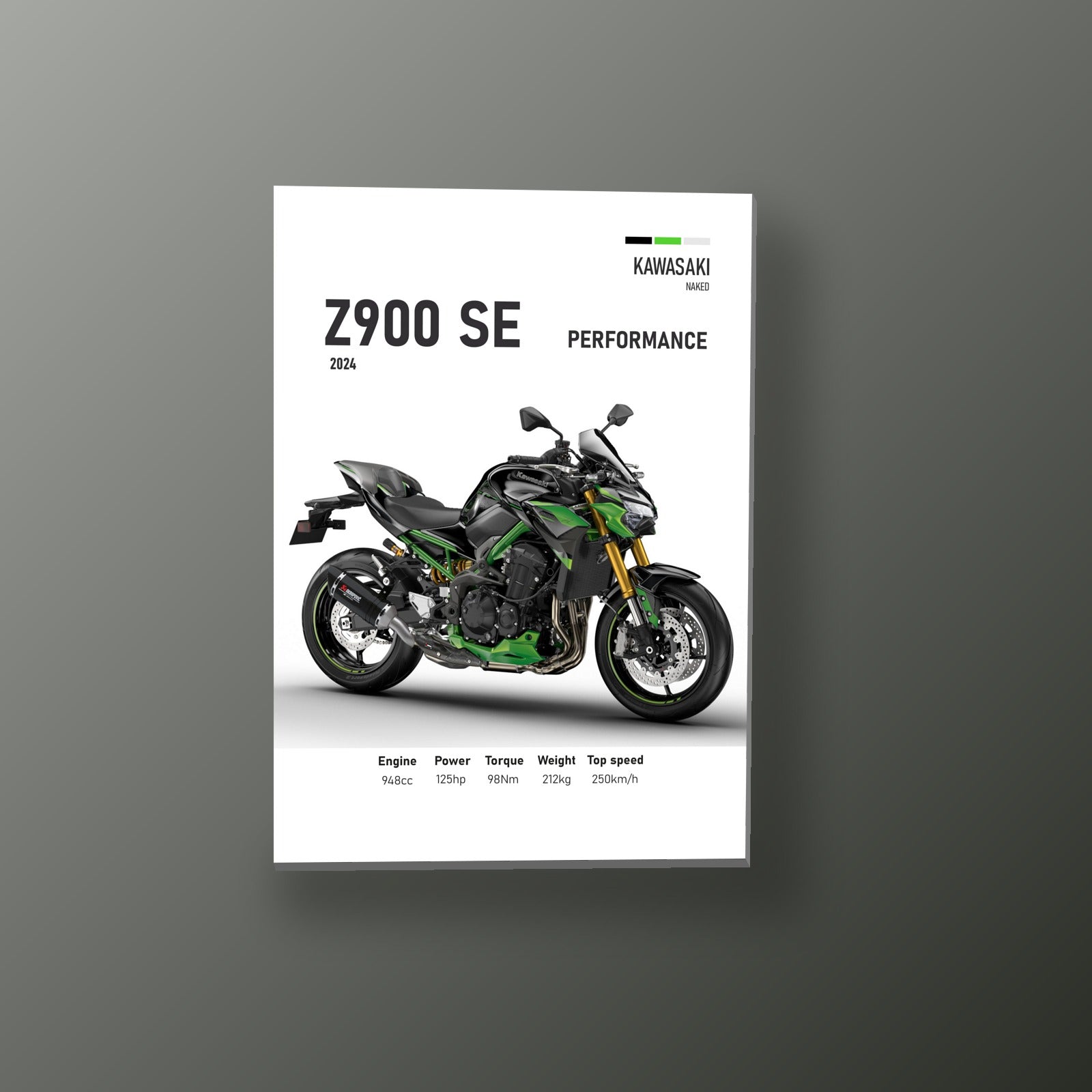 Z900 SE Racing Dorado | Cuadro decorativo de Monkey Canvas