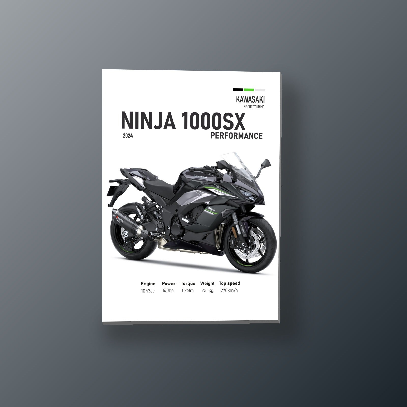 Ninja 1000SX Plateada | Cuadro decorativo de Monkey Canvas