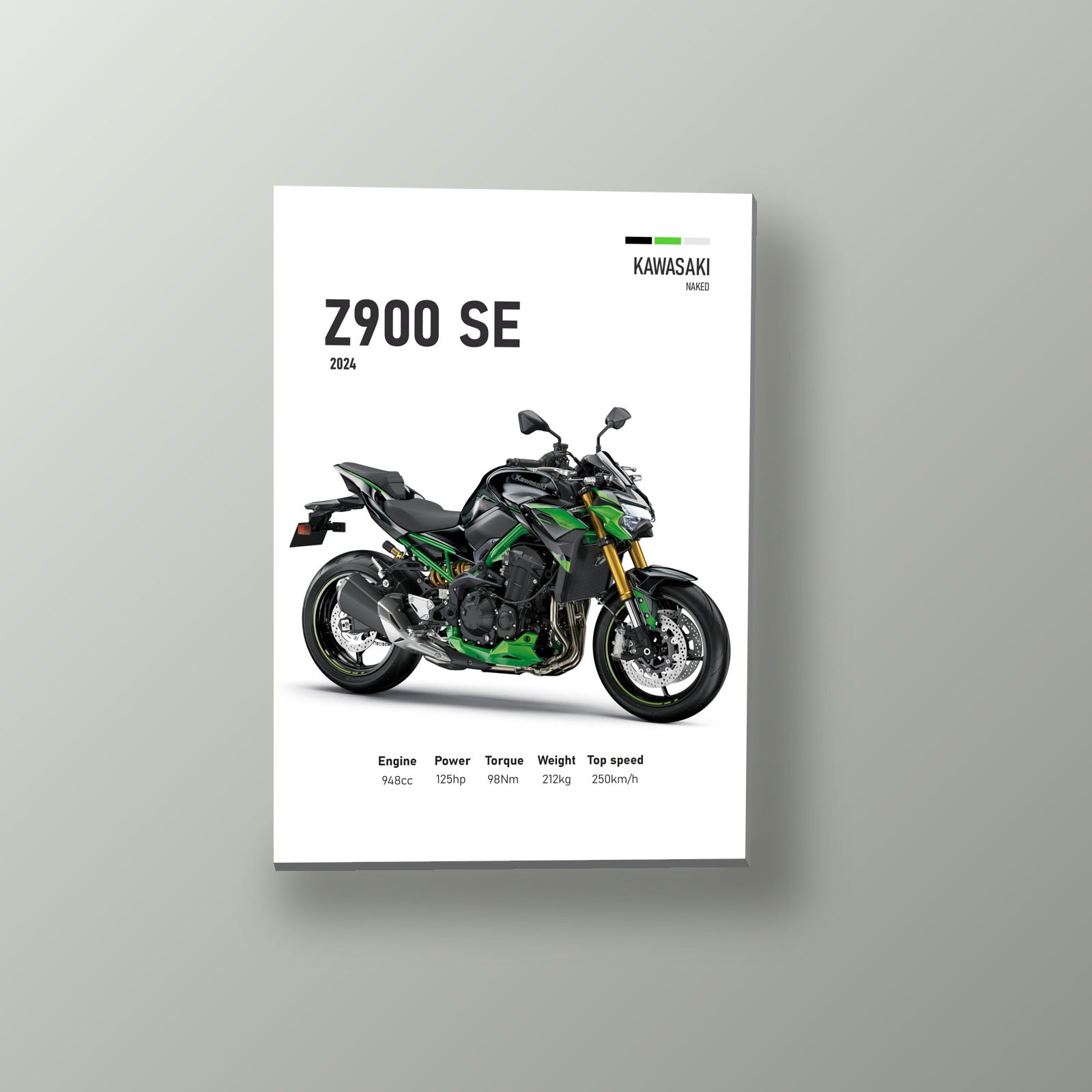 Z900 SE Naked Verde | Cuadro decorativo de Monkey Canvas