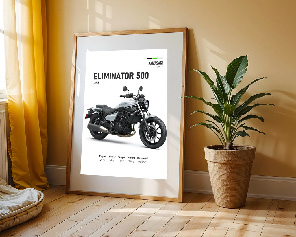 Eliminator 500 Plateada Vintage | Cuadro decorativo de Monkey Canvas