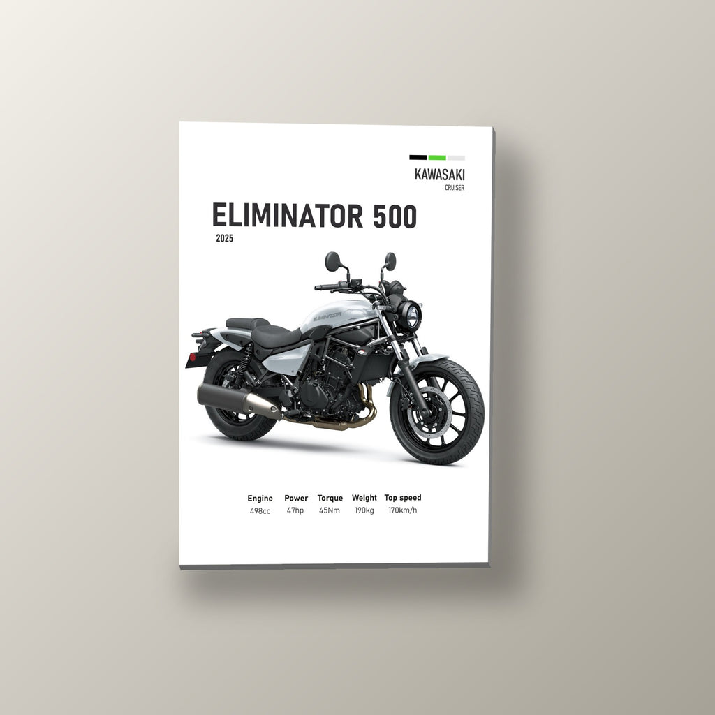 Eliminator 500 Plateada Vintage | Cuadro decorativo de Monkey Canvas