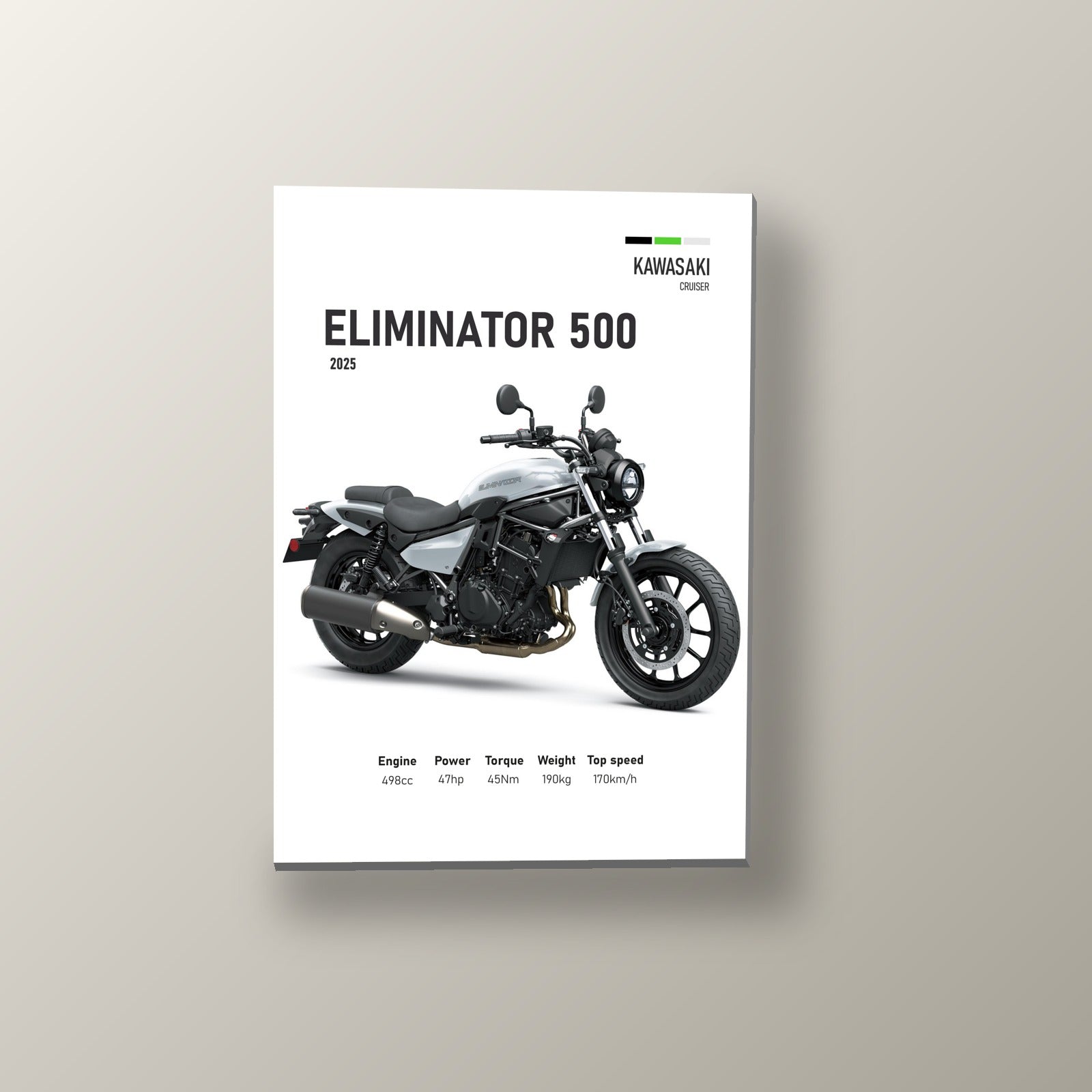 Eliminator 500 Plateada Vintage | Cuadro decorativo de Monkey Canvas