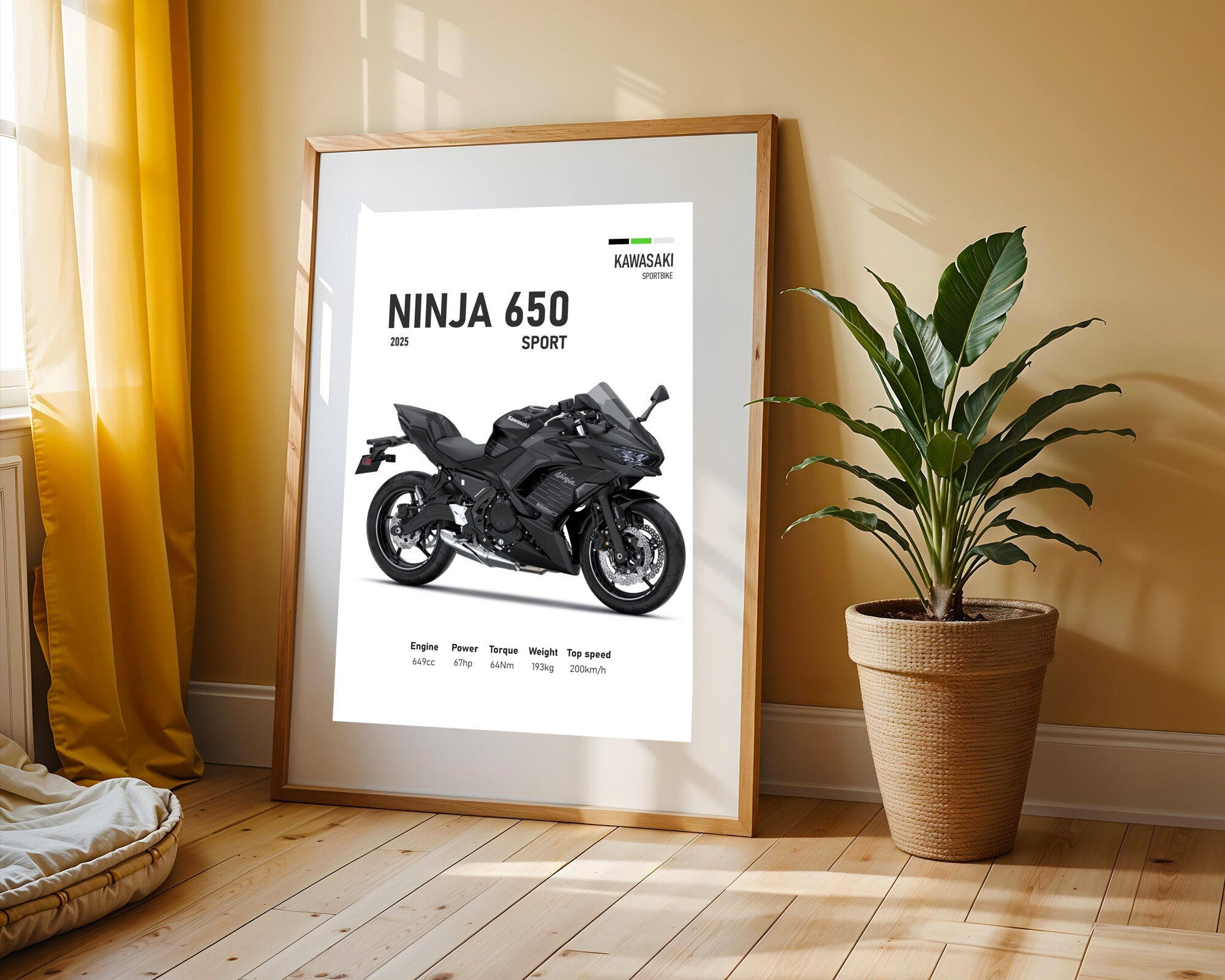 Ninja 650 Sport Negra | Cuadro decorativo de Monkey Canvas