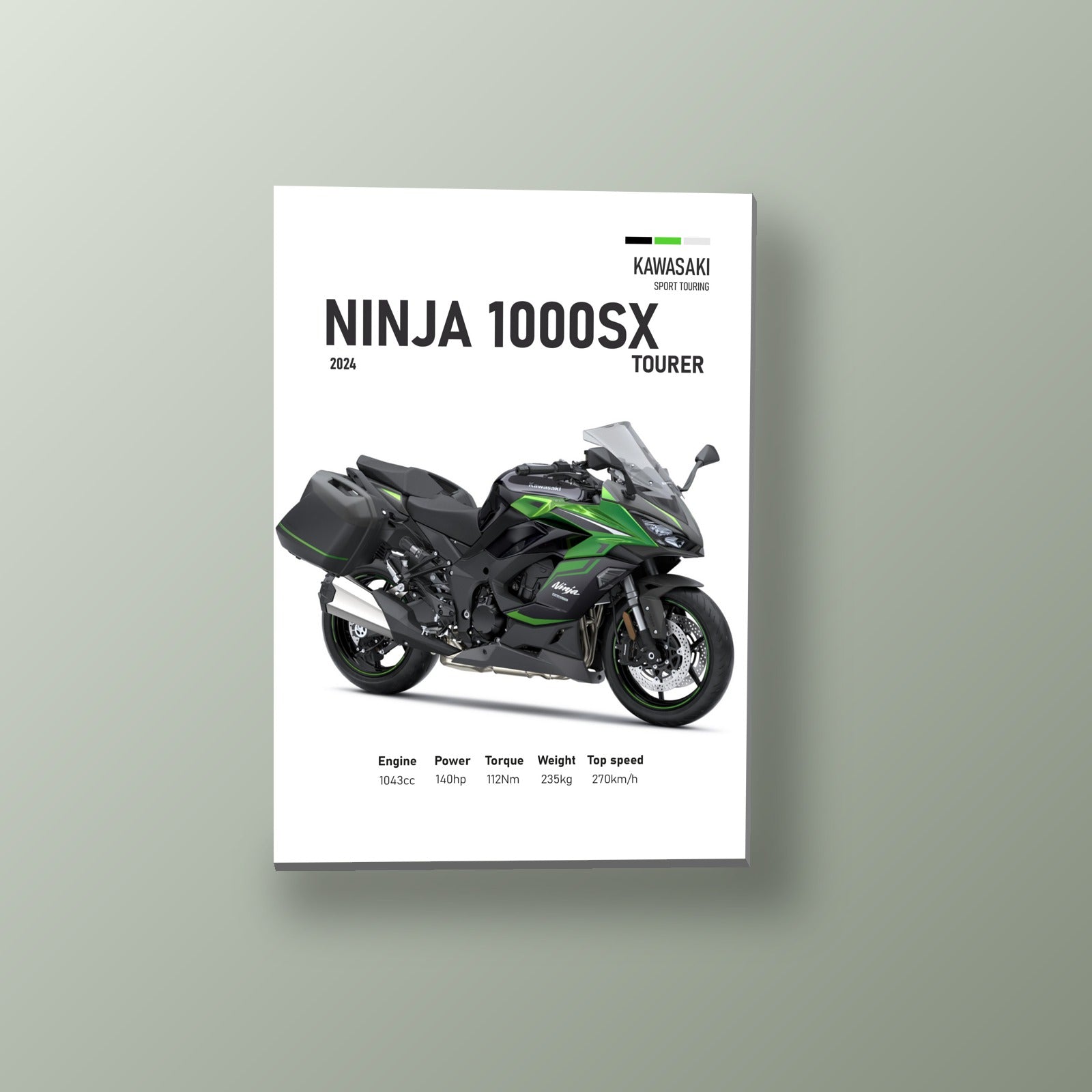 Ninja 1000SX Verde Racing | Cuadro decorativo de Monkey Canvas