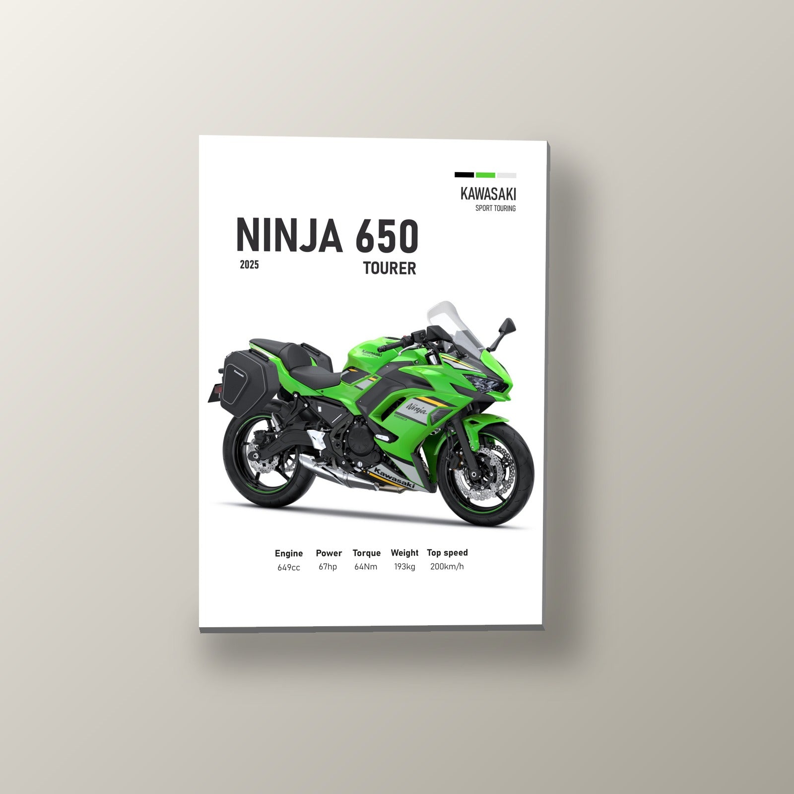 Ninja 650 Tourer Verde | Cuadro decorativo de Monkey Canvas
