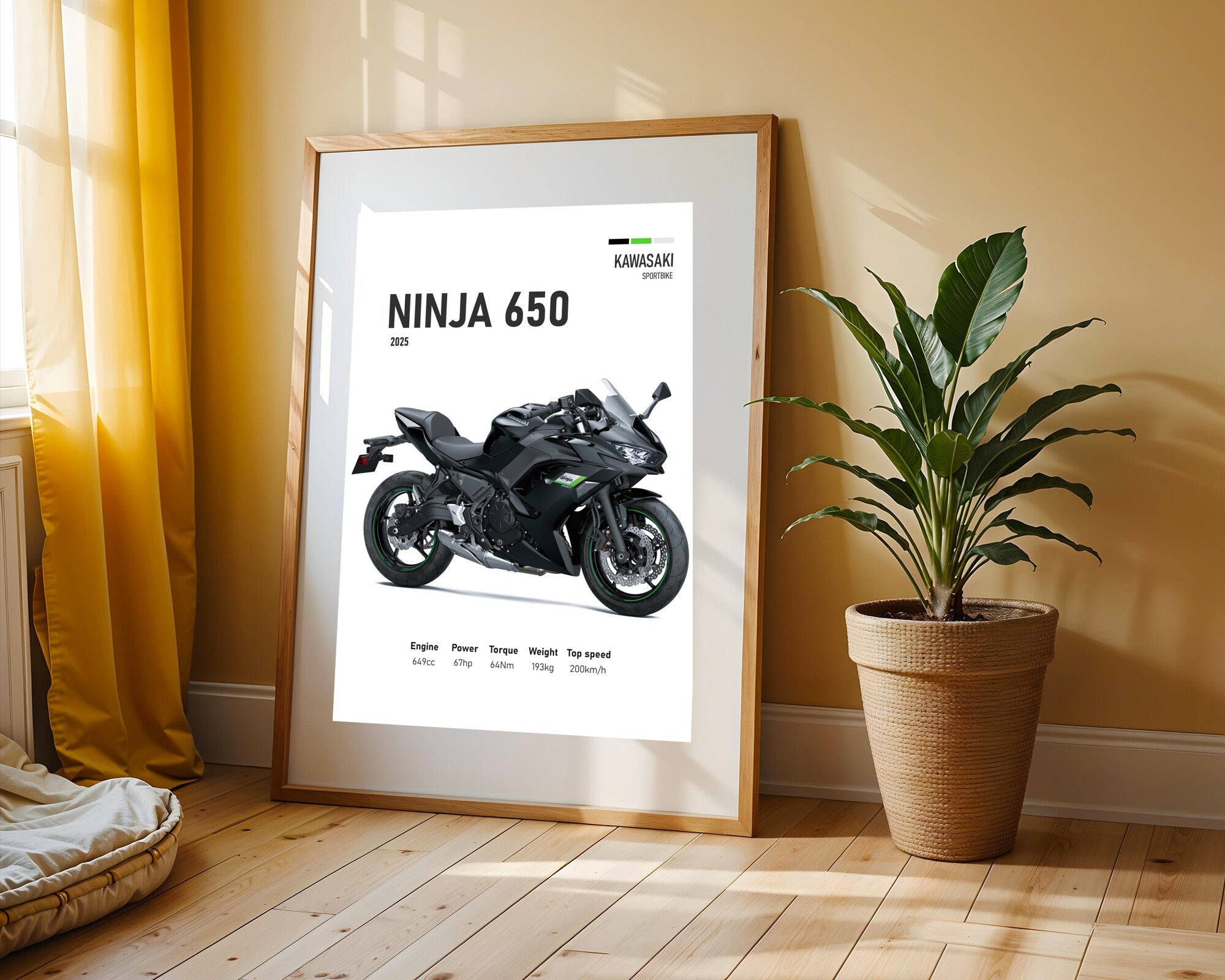 Ninja 650 Deportiva Negra | Cuadro decorativo de Monkey Canvas