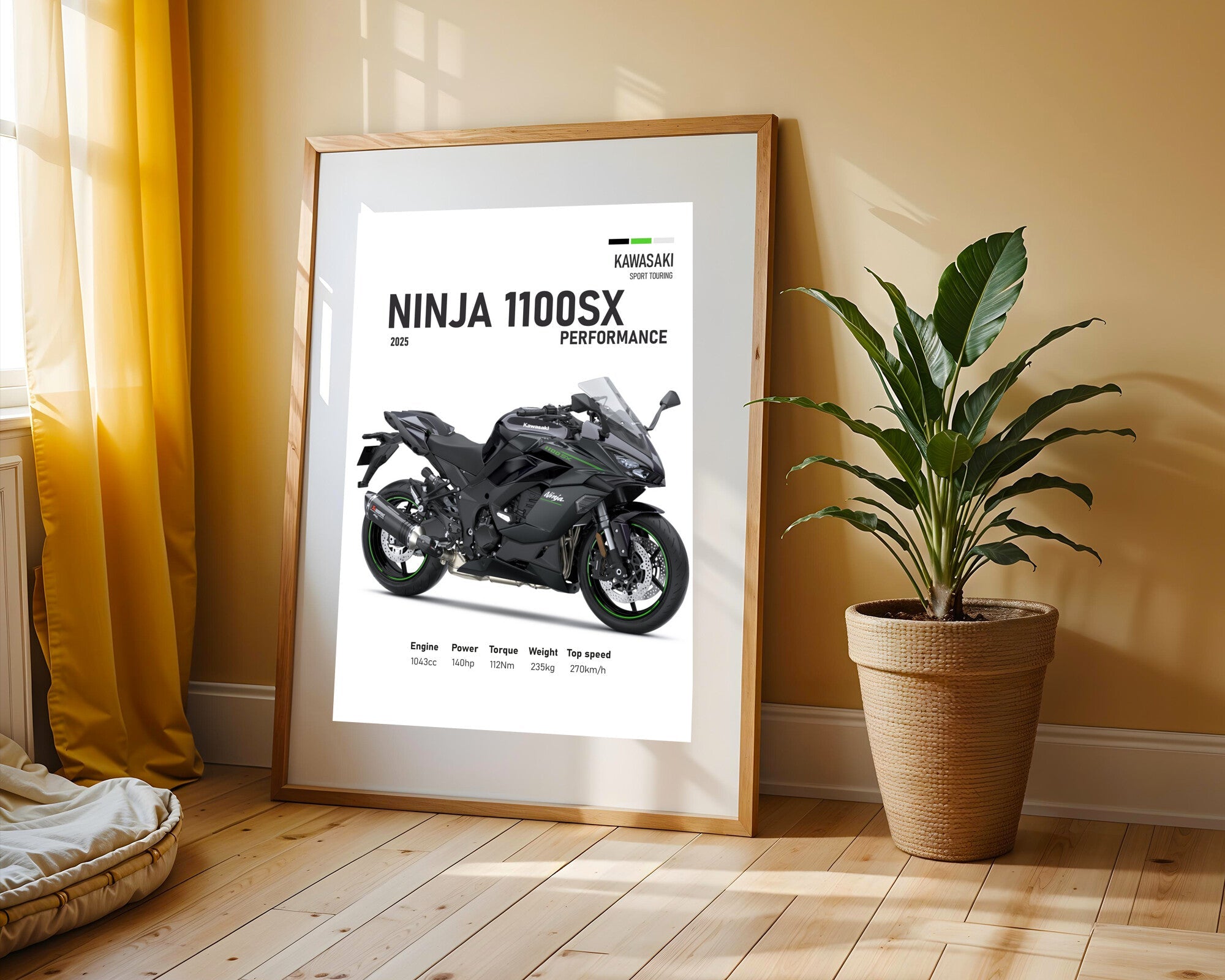 Ninja 1100SX Performance Gris | Cuadro decorativo de Monkey Canvas
