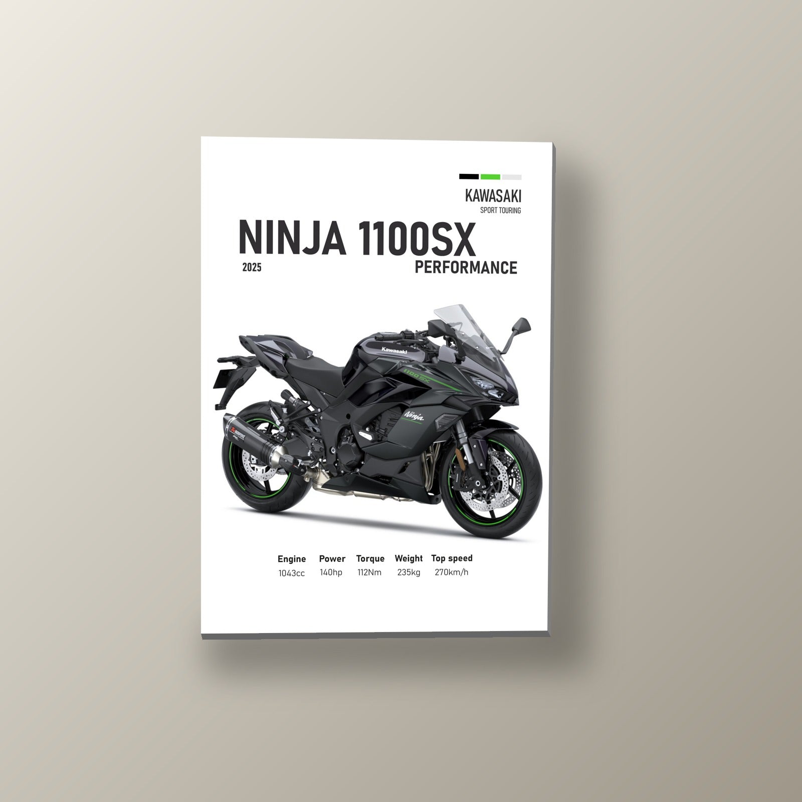 Ninja 1100SX Performance Gris | Cuadro decorativo de Monkey Canvas