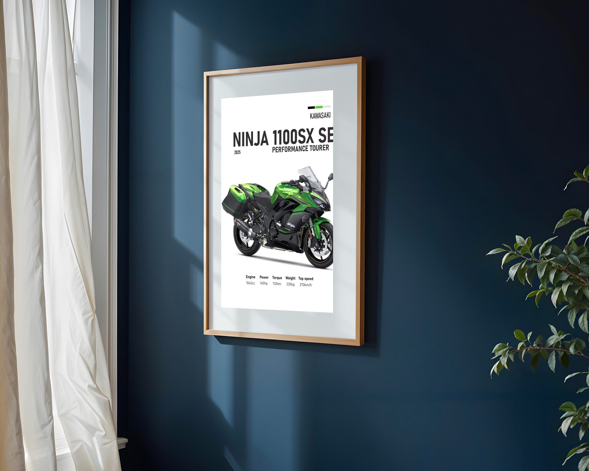 Ninja 1100SX SE Verde Metalico | Cuadro decorativo de Monkey Canvas