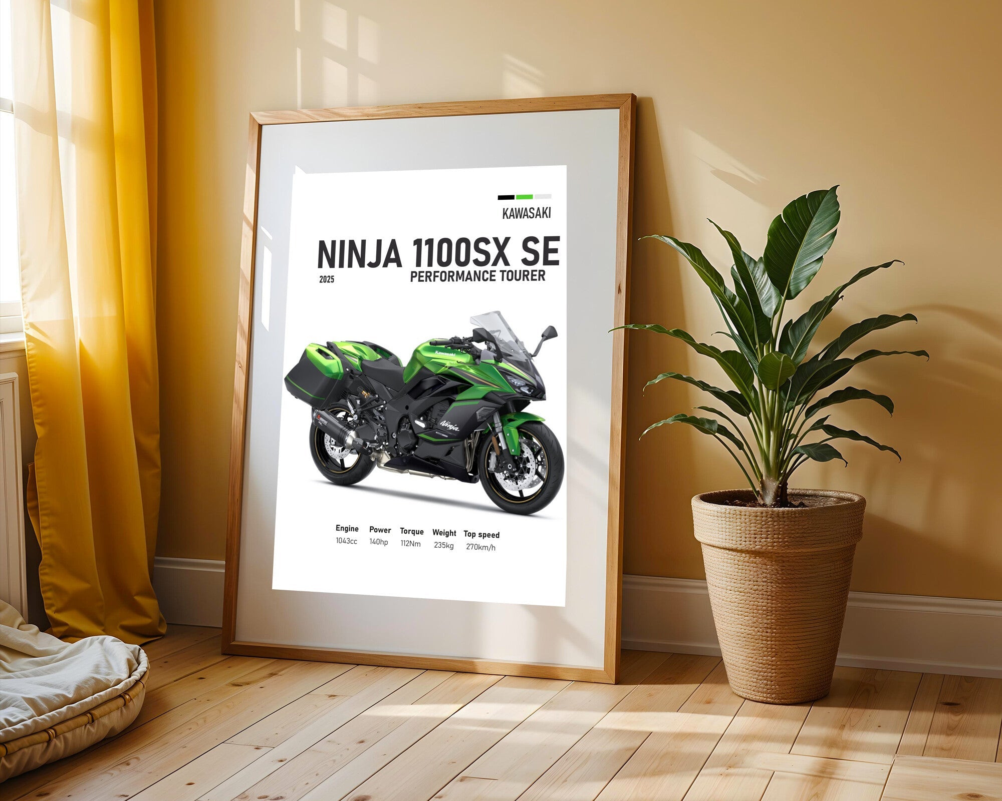 Ninja 1100SX SE Verde Metalico | Cuadro decorativo de Monkey Canvas