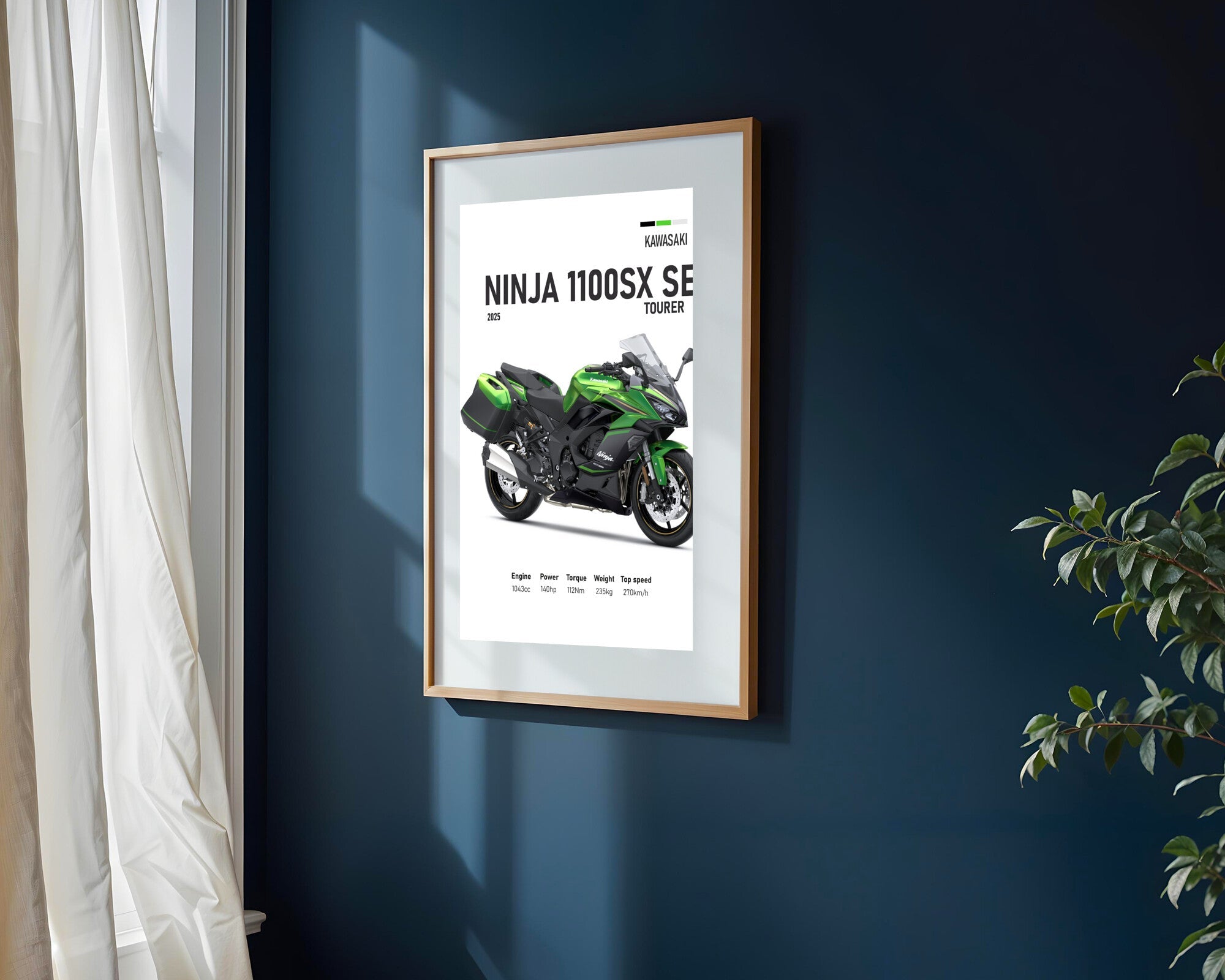 Ninja 1100SX SE Viajera Verde | Cuadro decorativo de Monkey Canvas