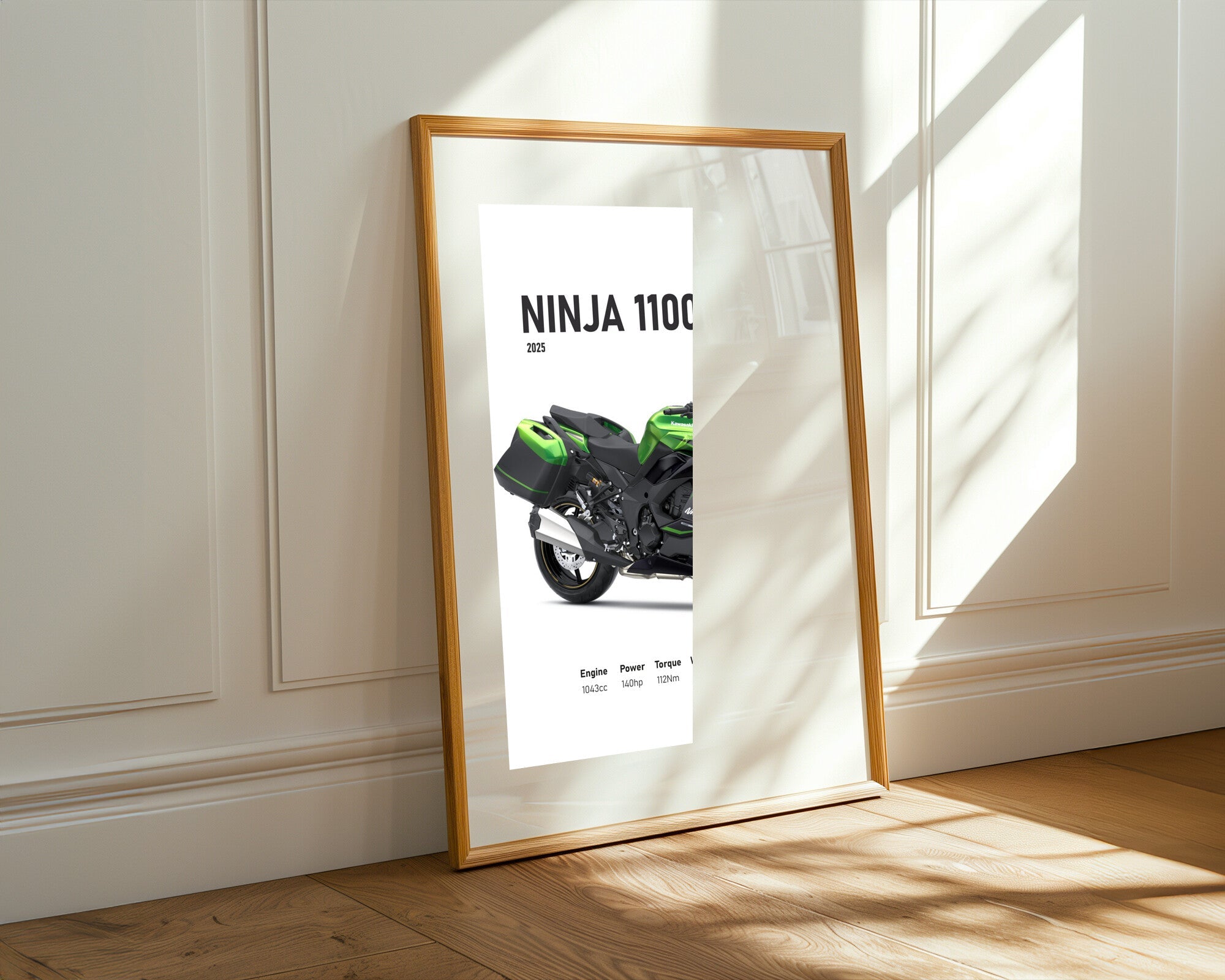 Ninja 1100SX SE Viajera Verde | Cuadro decorativo de Monkey Canvas