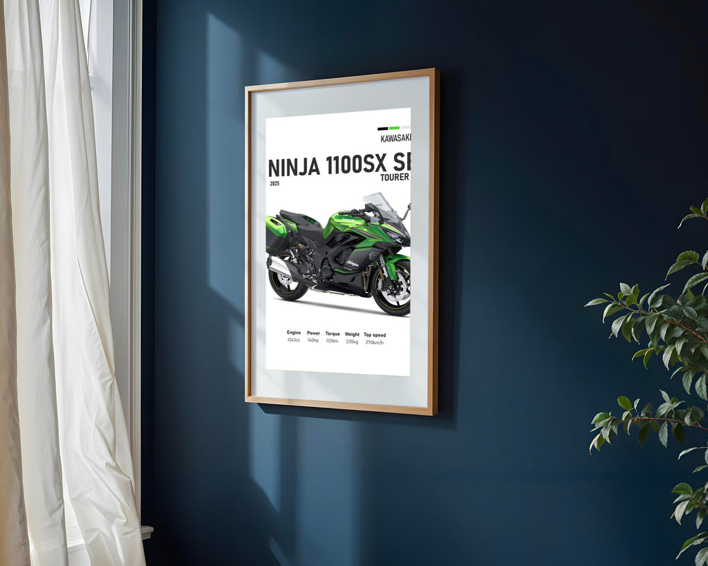 Ninja 1100SX SE Viajera Verde | Cuadro decorativo de Monkey Canvas