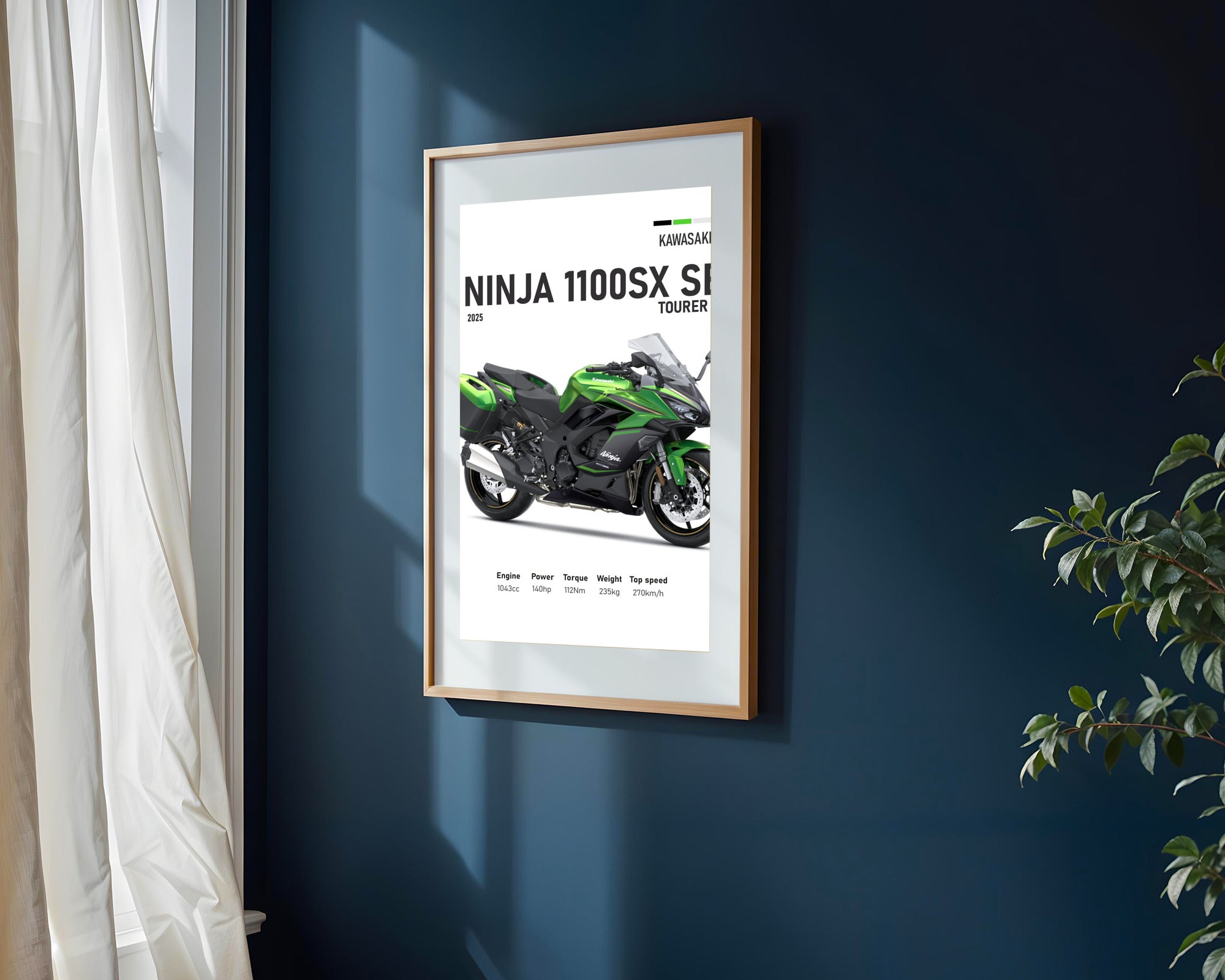 Ninja 1100SX SE Viajera Verde | Cuadro decorativo de Monkey Canvas