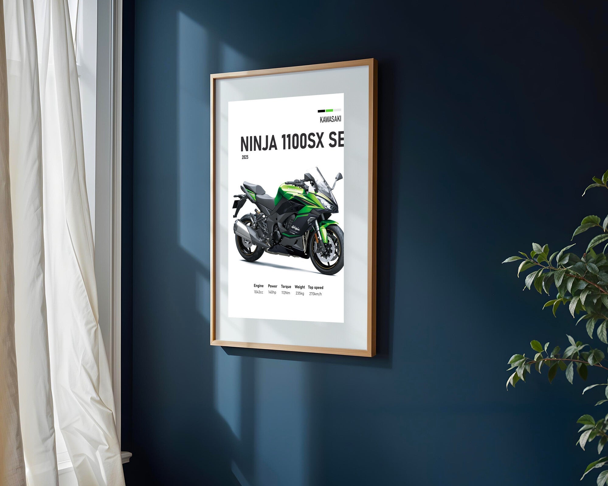 Ninja 1100SX SE Elegante | Cuadro decorativo de Monkey Canvas