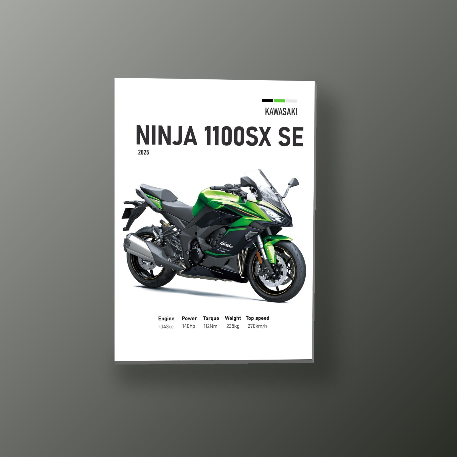 Ninja 1100SX SE Elegante | Cuadro decorativo de Monkey Canvas