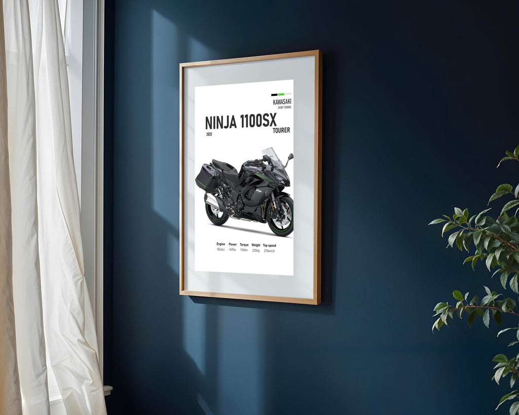 Ninja 1100SX Gran Turismo Negra | Cuadro decorativo de Monkey Canvas