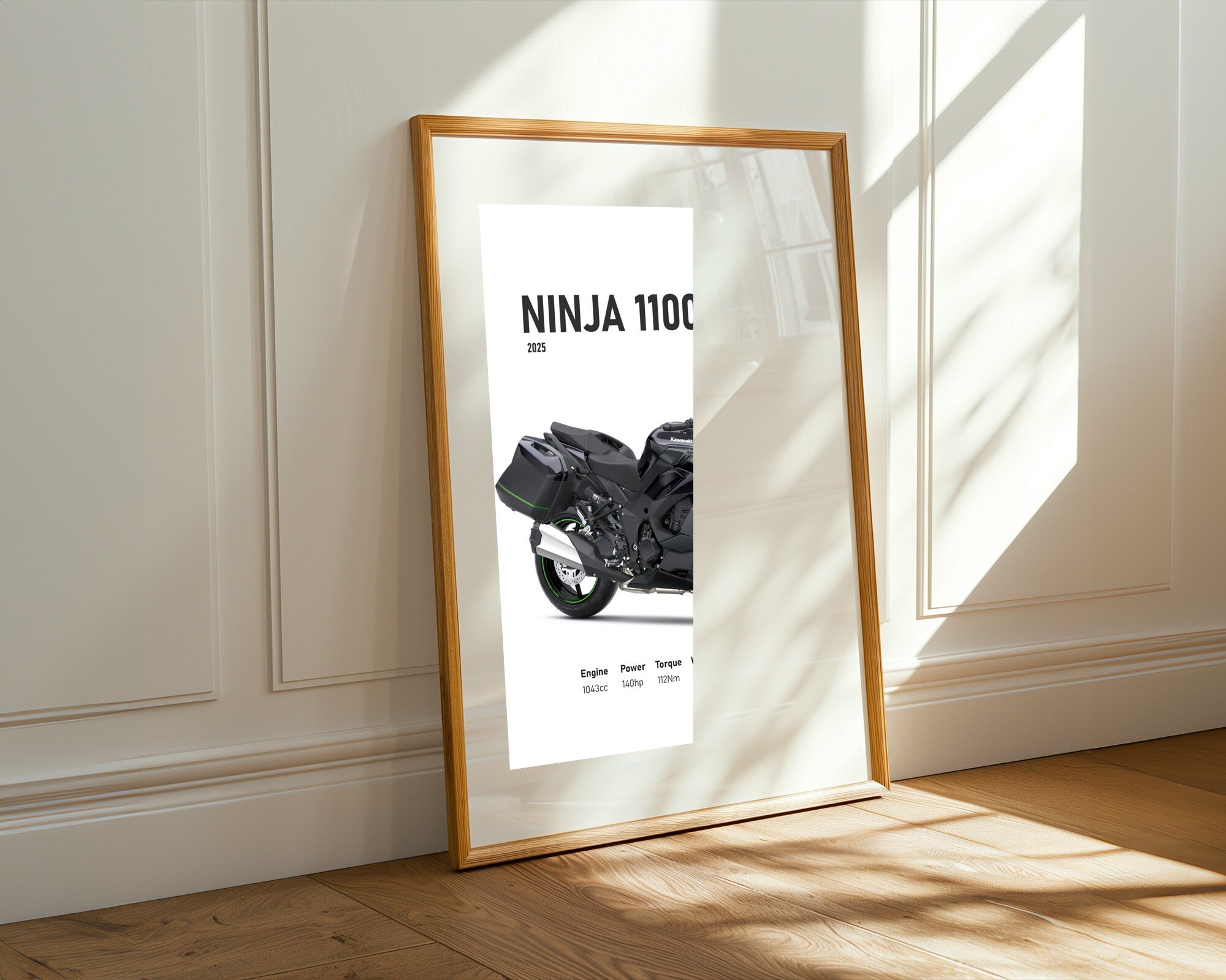 Ninja 1100SX Gran Turismo Negra | Cuadro decorativo de Monkey Canvas