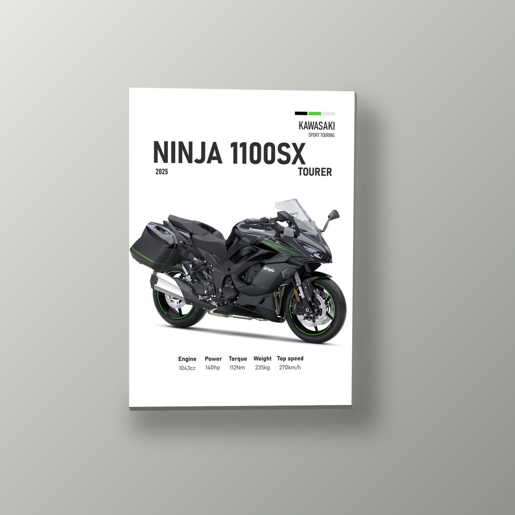 Ninja 1100SX Gran Turismo Negra | Cuadro decorativo de Monkey Canvas