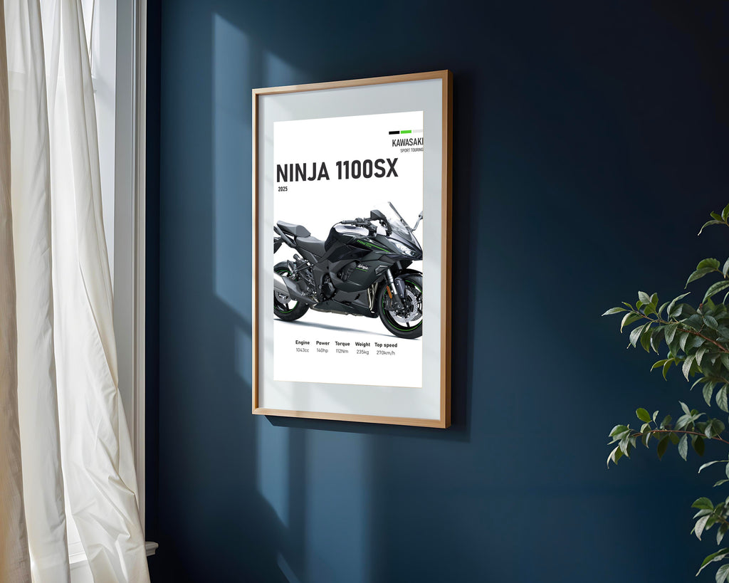 Ninja 1100SX Clasica Negra | Cuadro decorativo de Monkey Canvas